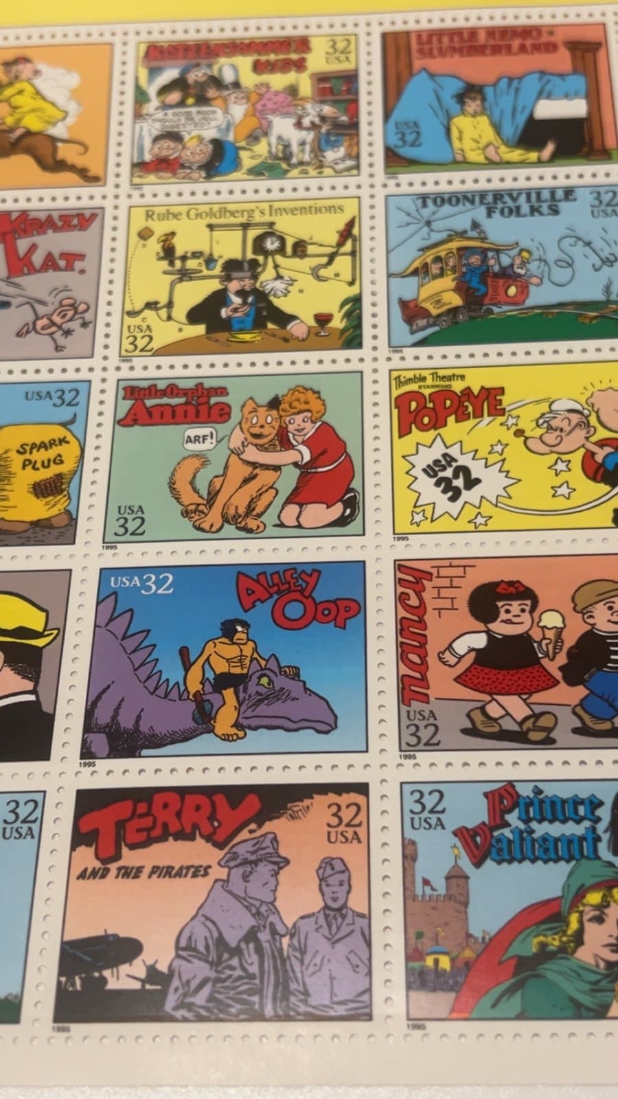 COMIC STRIP CLASSICS USPS .32 CENT STAMP! COMPLETE SHEET OF 20 MINT MNH - Thumbnail 4