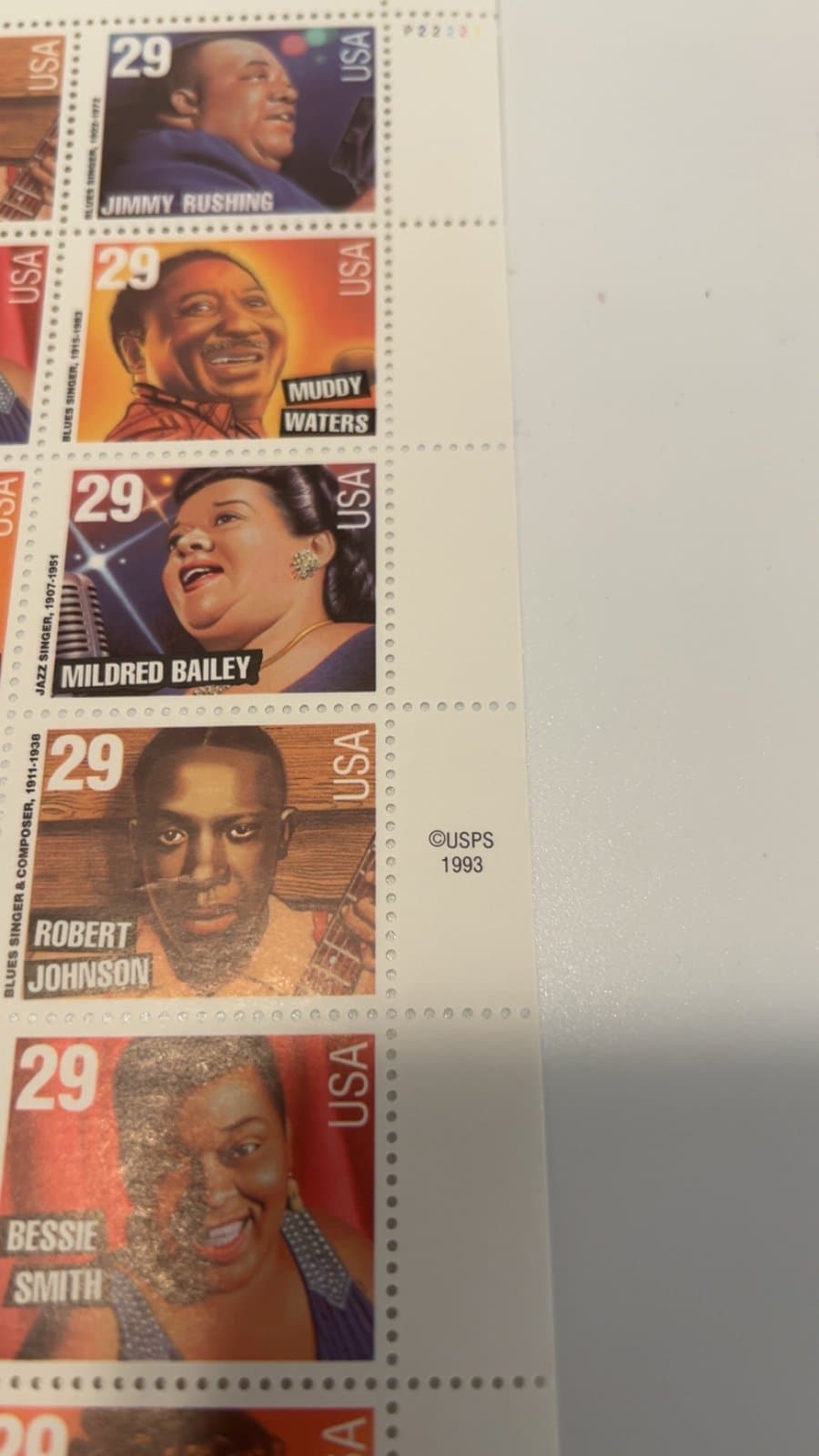 Scott #2854-2861 Jazz/Blues Singers Sheet of 35 29¢ Stamps (1994) - Thumbnail 5