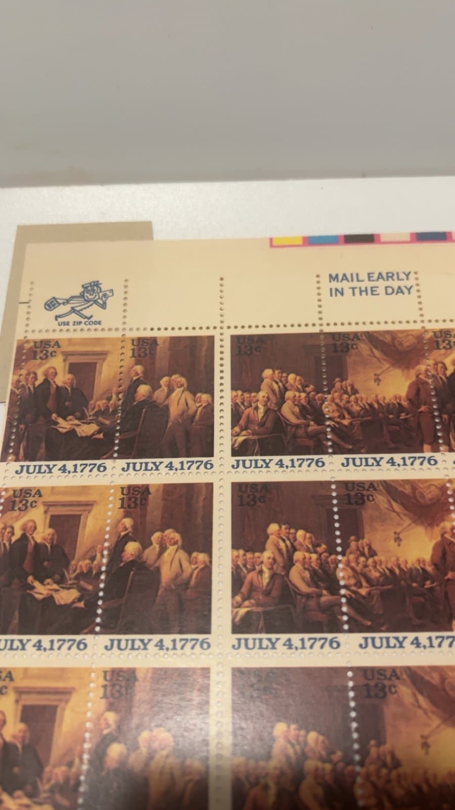 US 1691-1694 Mint Sheet (MNH) Declaration of Independence 13-Cent 1976 ZAYIX - Thumbnail 3