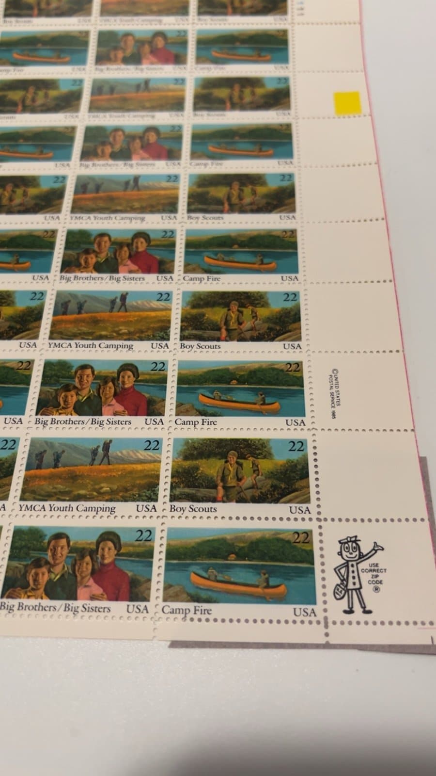 Scott #2160-63 International Youth Year Sheet of 50 22¢ Stamps (1985) - Thumbnail 2