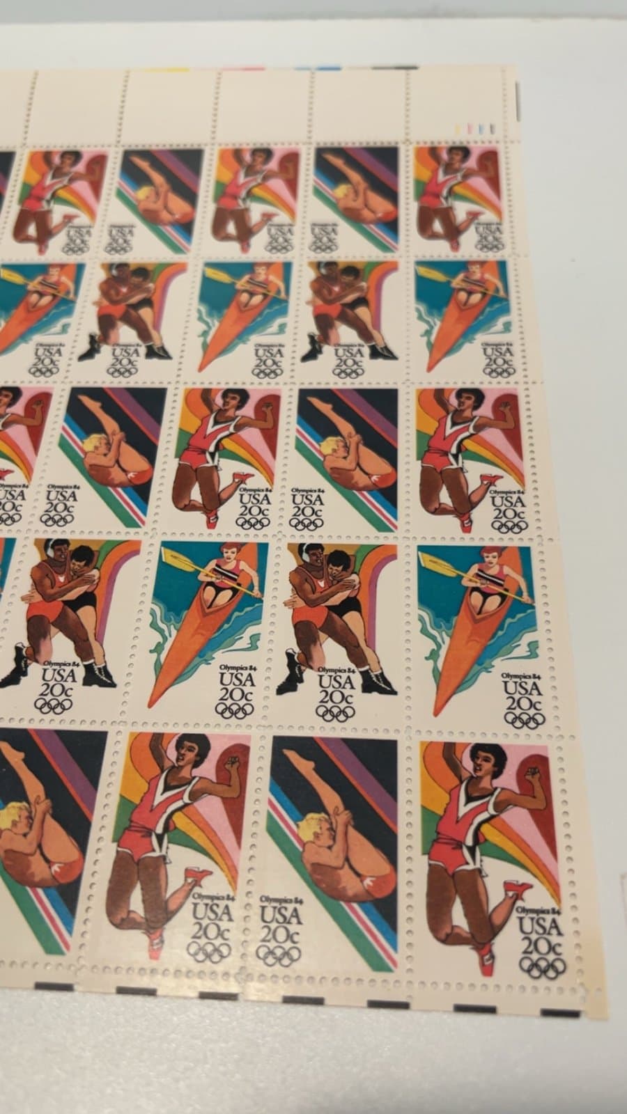 Scott #2082-85 L.A. Summer Olympics Sheet of 50 20¢ Stamps (1984) - Thumbnail 2