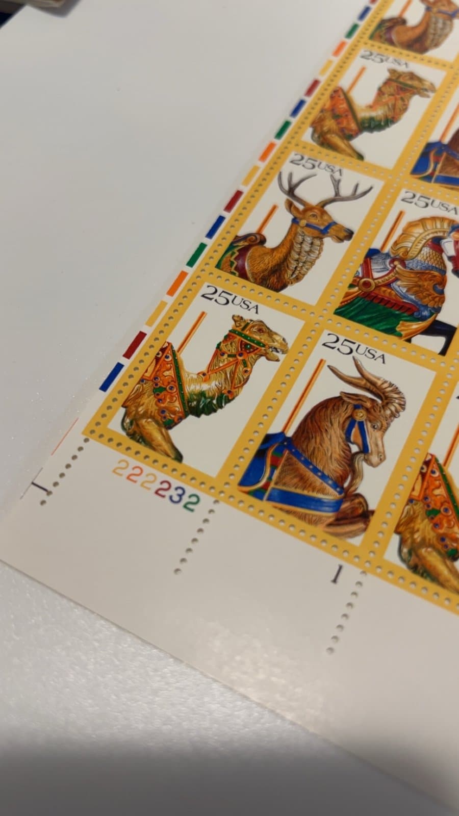 1988 25 cent Carousel Animals Full Sheet of 50 Scott #2390-2393, Mint NH - Thumbnail 4
