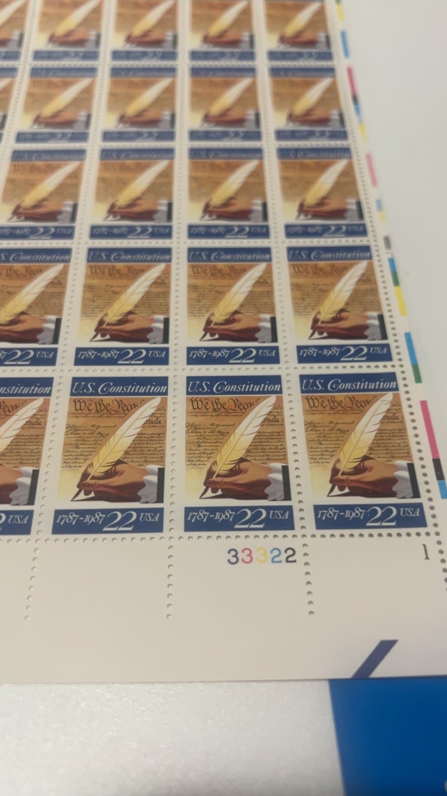 Scott #2360 US Constitution Ratification 22¢ Sheet of 50 Stamps - MNH - Thumbnail 3