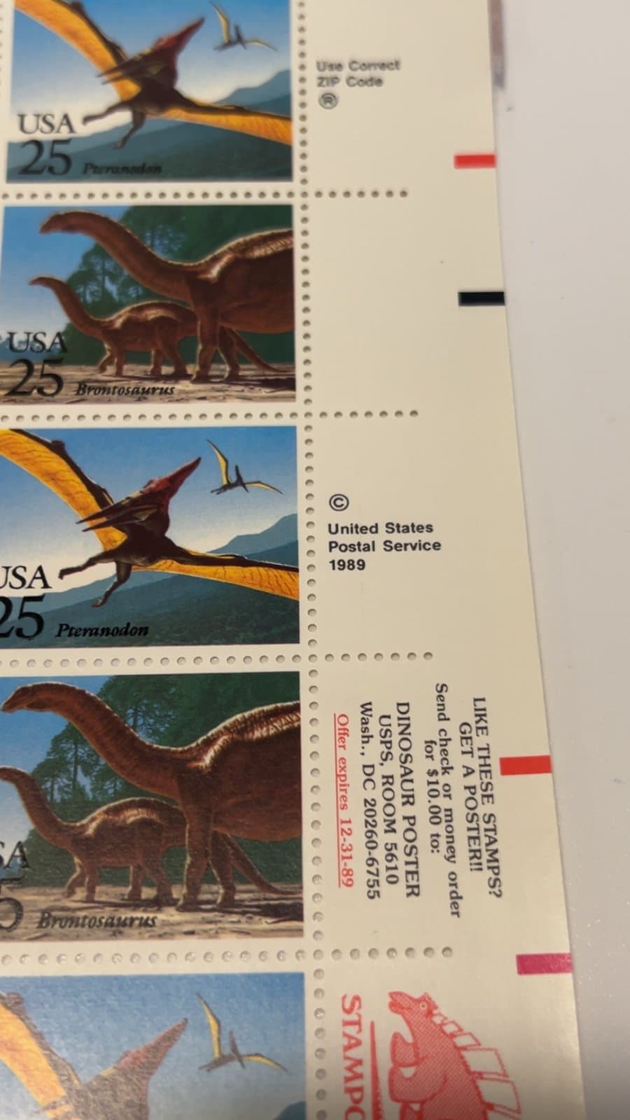US SCOTT 2422-25 Pre Historic Dinosaurs Full Mint NH Sheet of 40 - Thumbnail 4