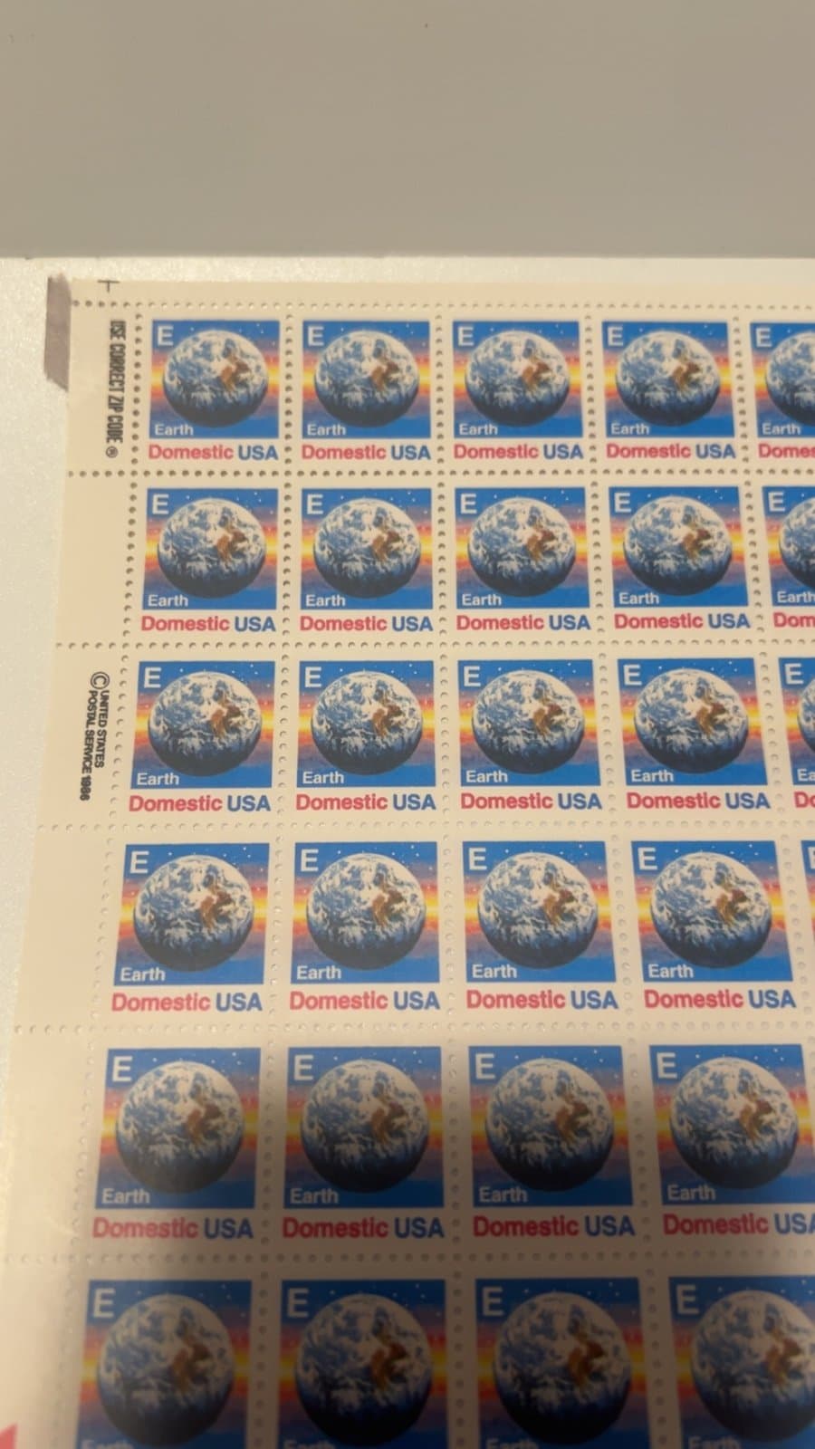 Scott # 2277..(25) Cent..."E"...Earth...Sheet of 100 - Thumbnail 2