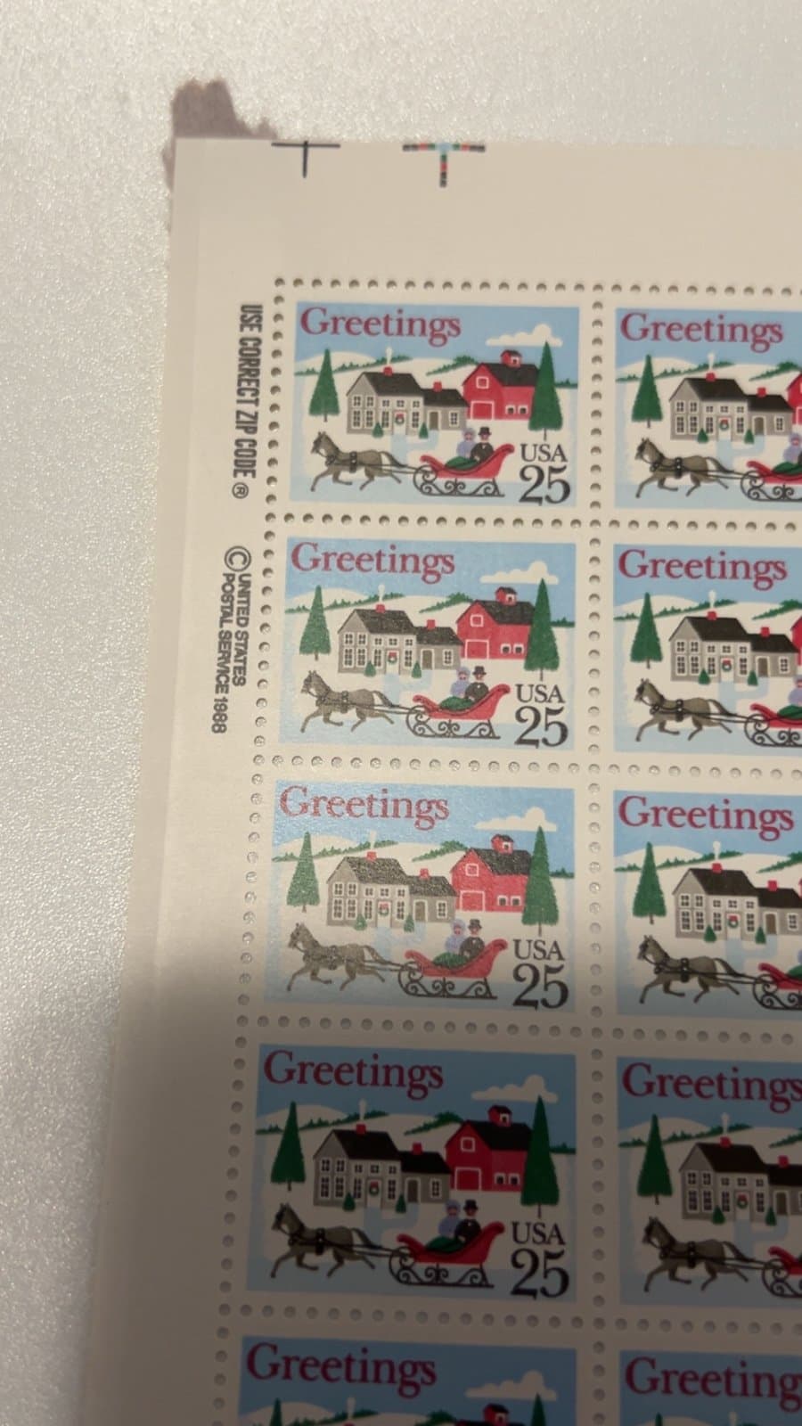 US Stamp Sheet Scott# 2400 Open Sleight & Village Scene 1988 MNH H391 - Thumbnail 3