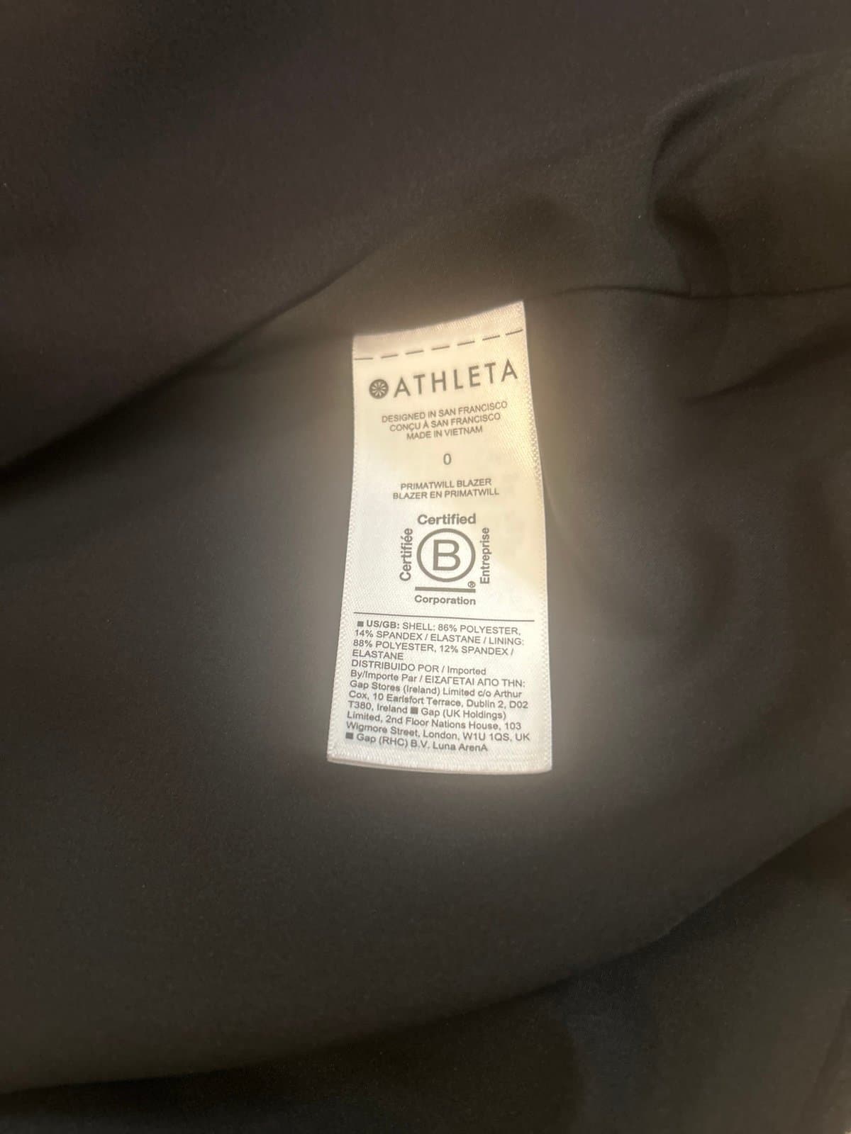 Athleta Endless Prima Twill Blazer Womens sz 0 Black Tie Waist Stretch Jacket - Thumbnail 6