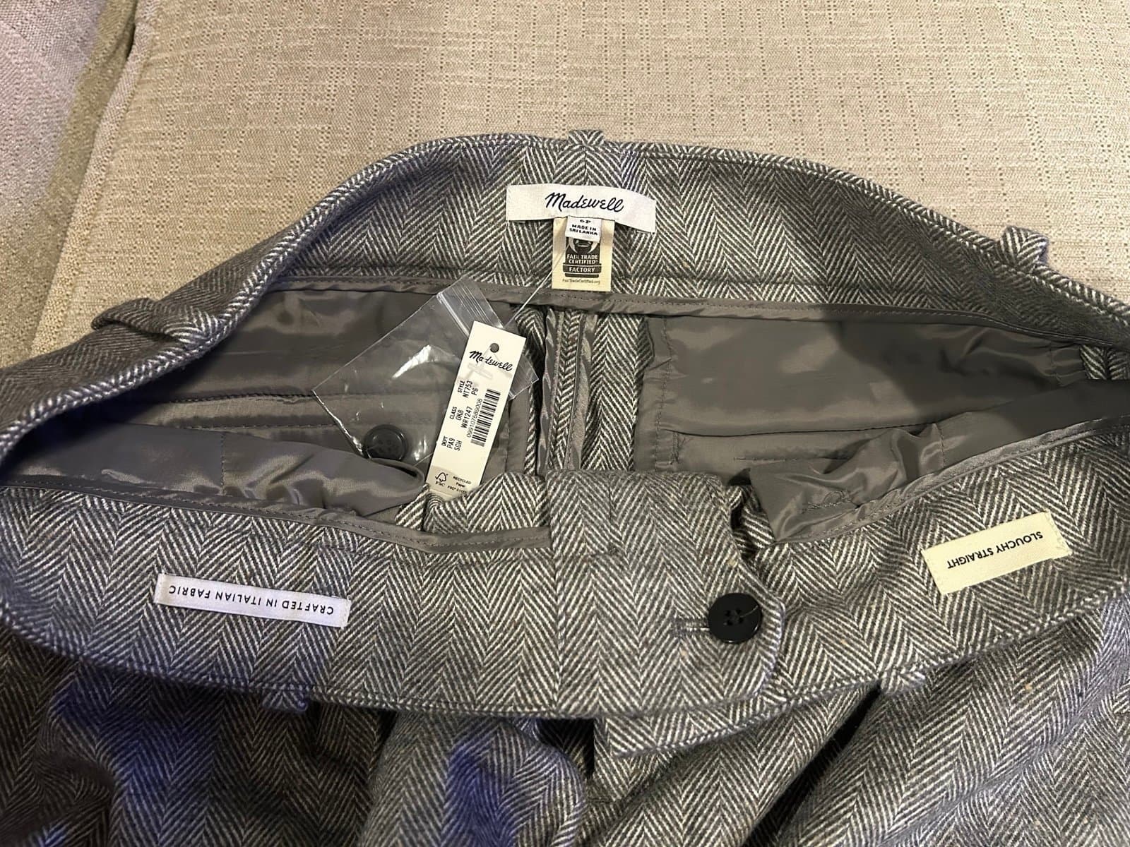 Madewell Slouchy Straight Trouser size 6P - Thumbnail 3