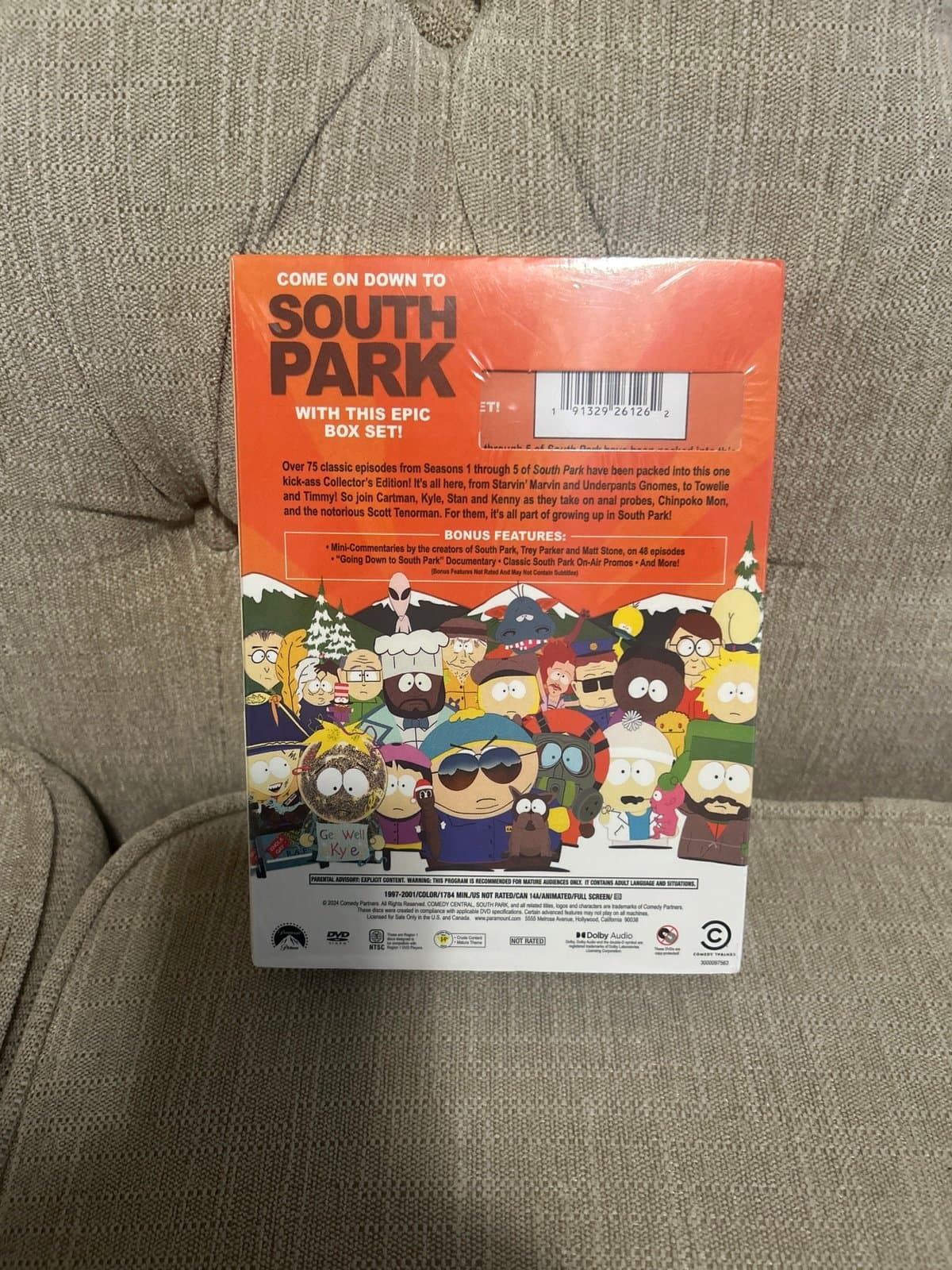 South Park DVD Set Seasons 1 2 3 4 5 New Factory Sealed 15-Box Disc Set - Thumbnail 3