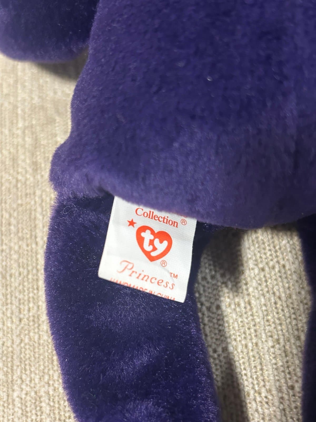 Rare Ty Beanie Baby PRINCESS The Diana Bear 1997 PE Pellets excellent - Thumbnail 3