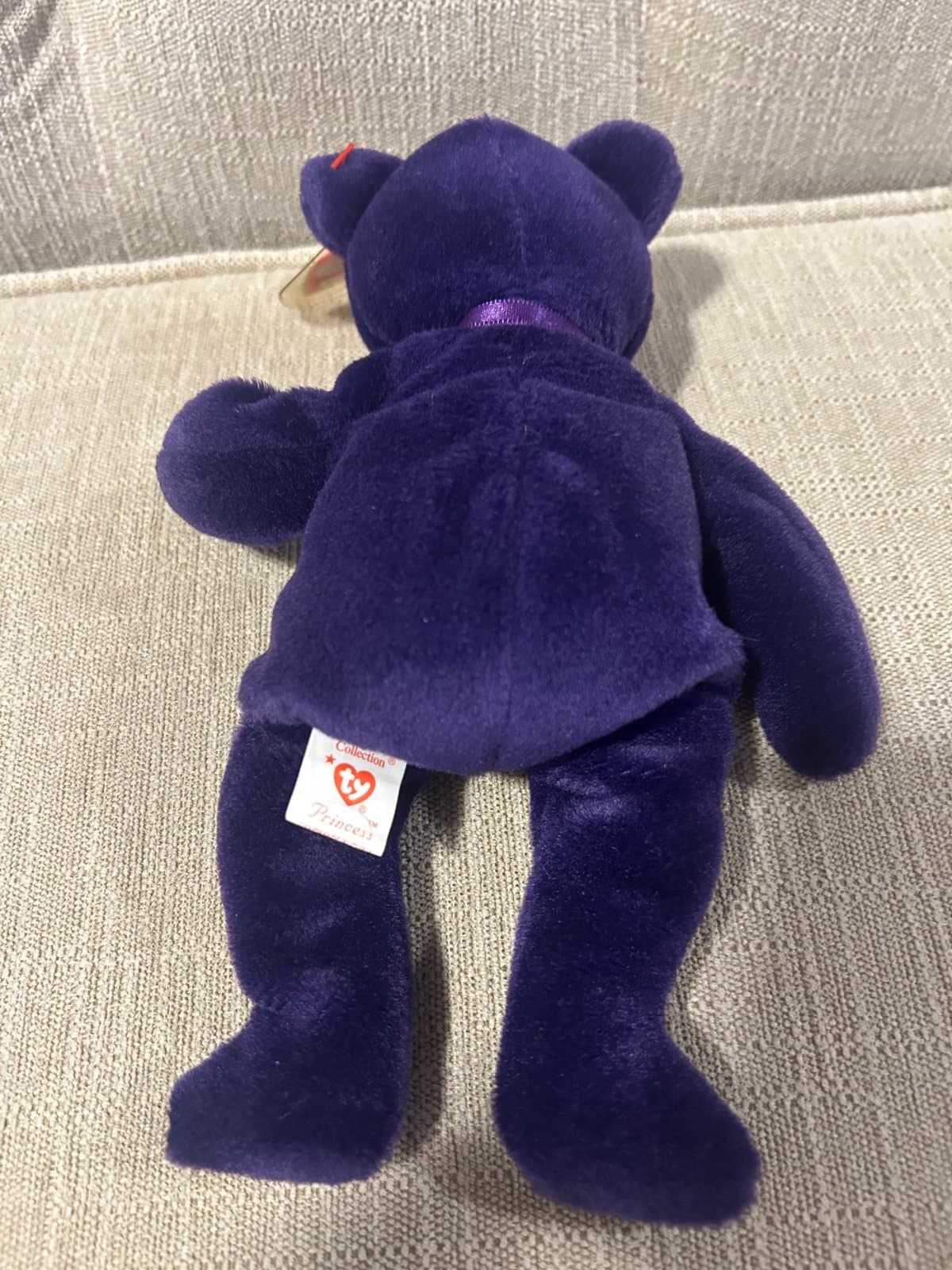 Rare Ty Beanie Baby PRINCESS The Diana Bear 1997 PE Pellets excellent - Thumbnail 2