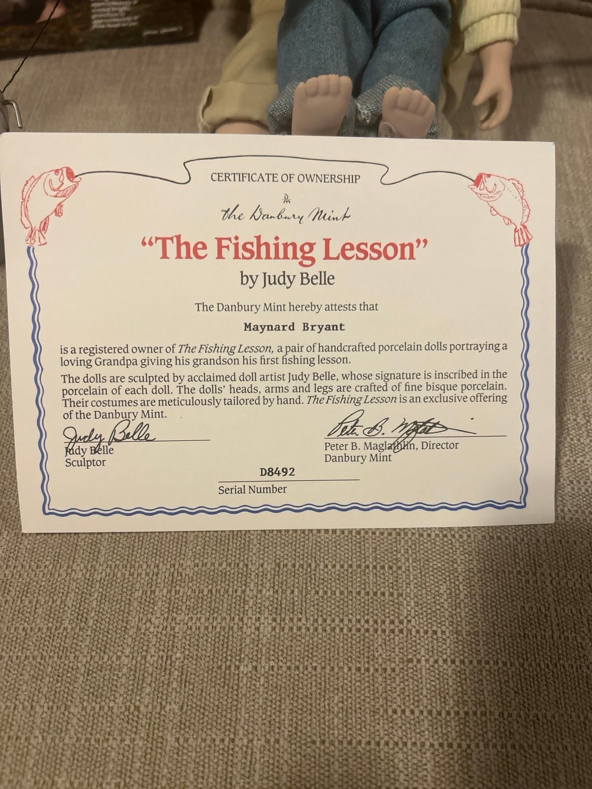 The Fishing Lesson by Judy Belle a Danbury Mint Collection - Thumbnail 2