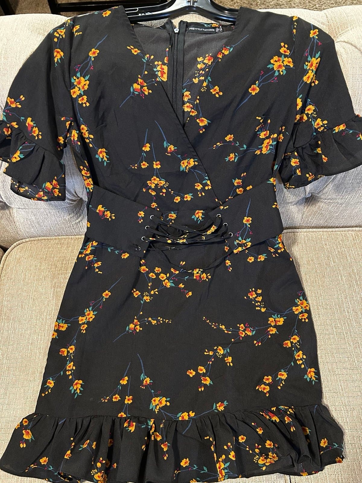 PLT Belted Floral Dress US 4 - Thumbnail 2