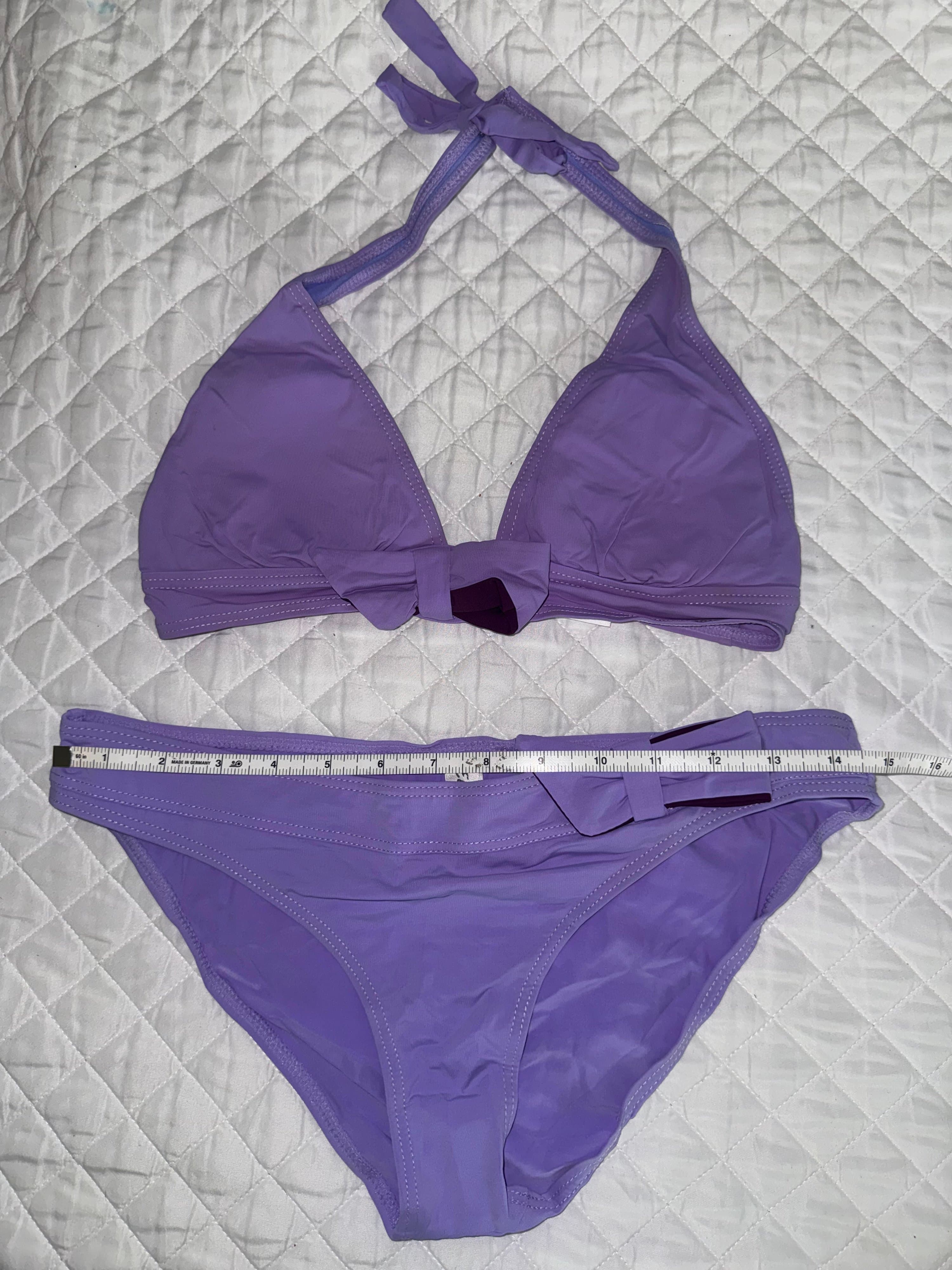 Purple Bikini Set with Bow Detail Size M - Thumbnail 2