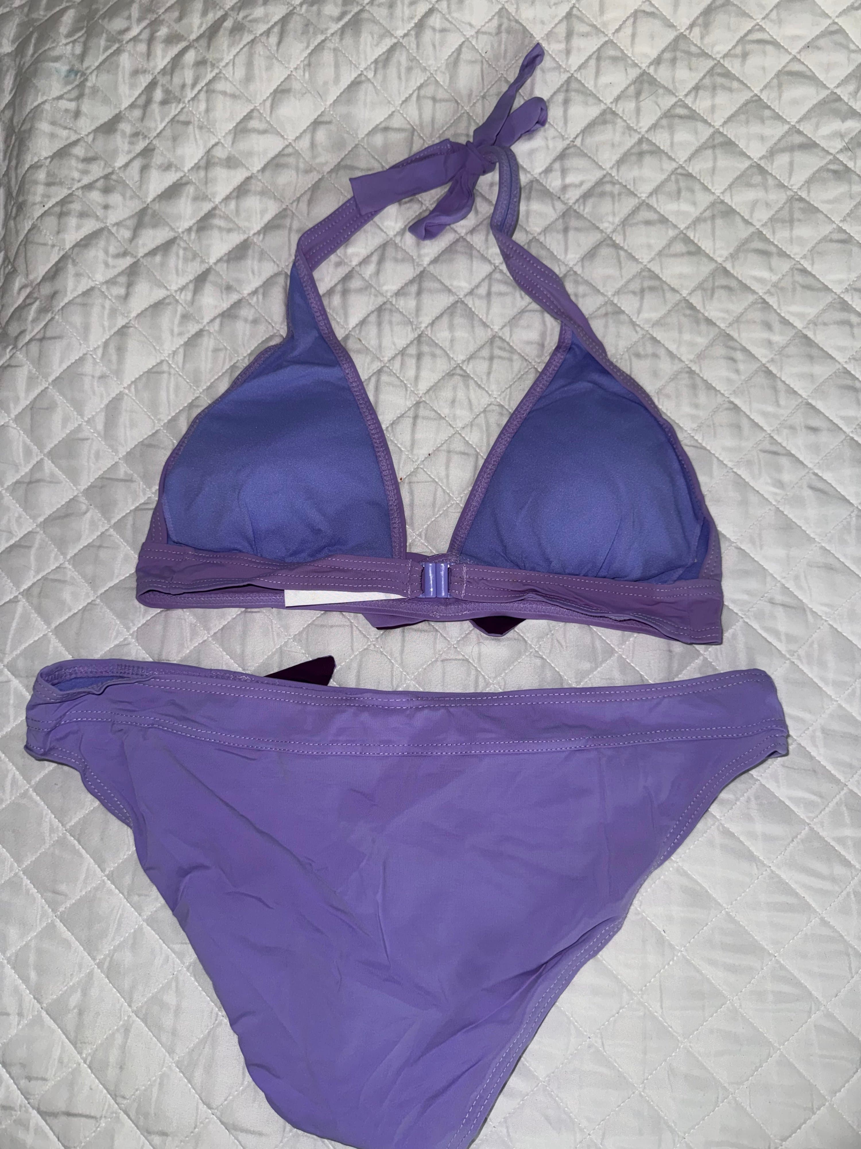 Purple Bikini Set with Bow Detail Size M - Thumbnail 4