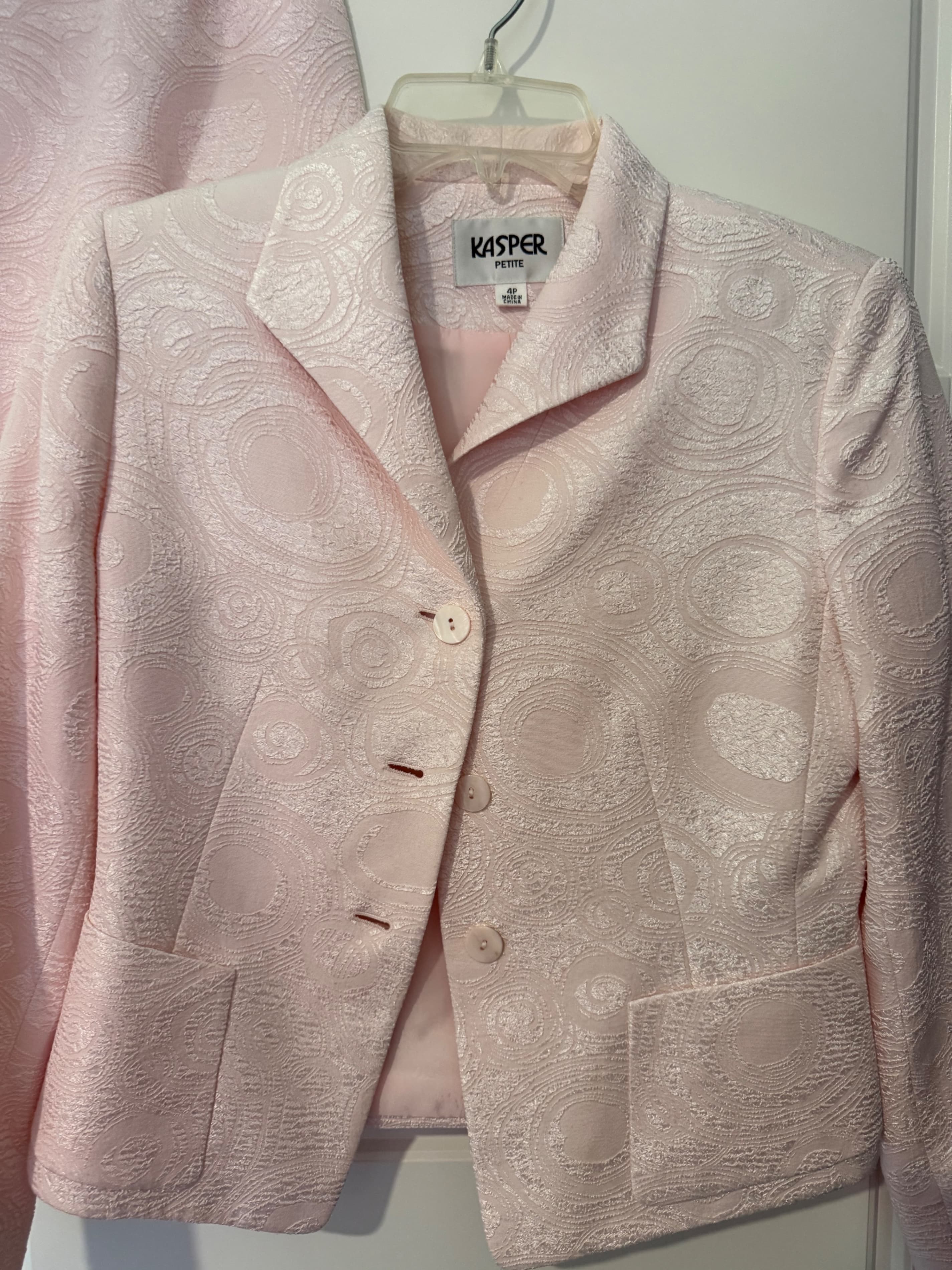 Kasper Petite Pink Textured Skirt Suit Size 10P - Thumbnail 2
