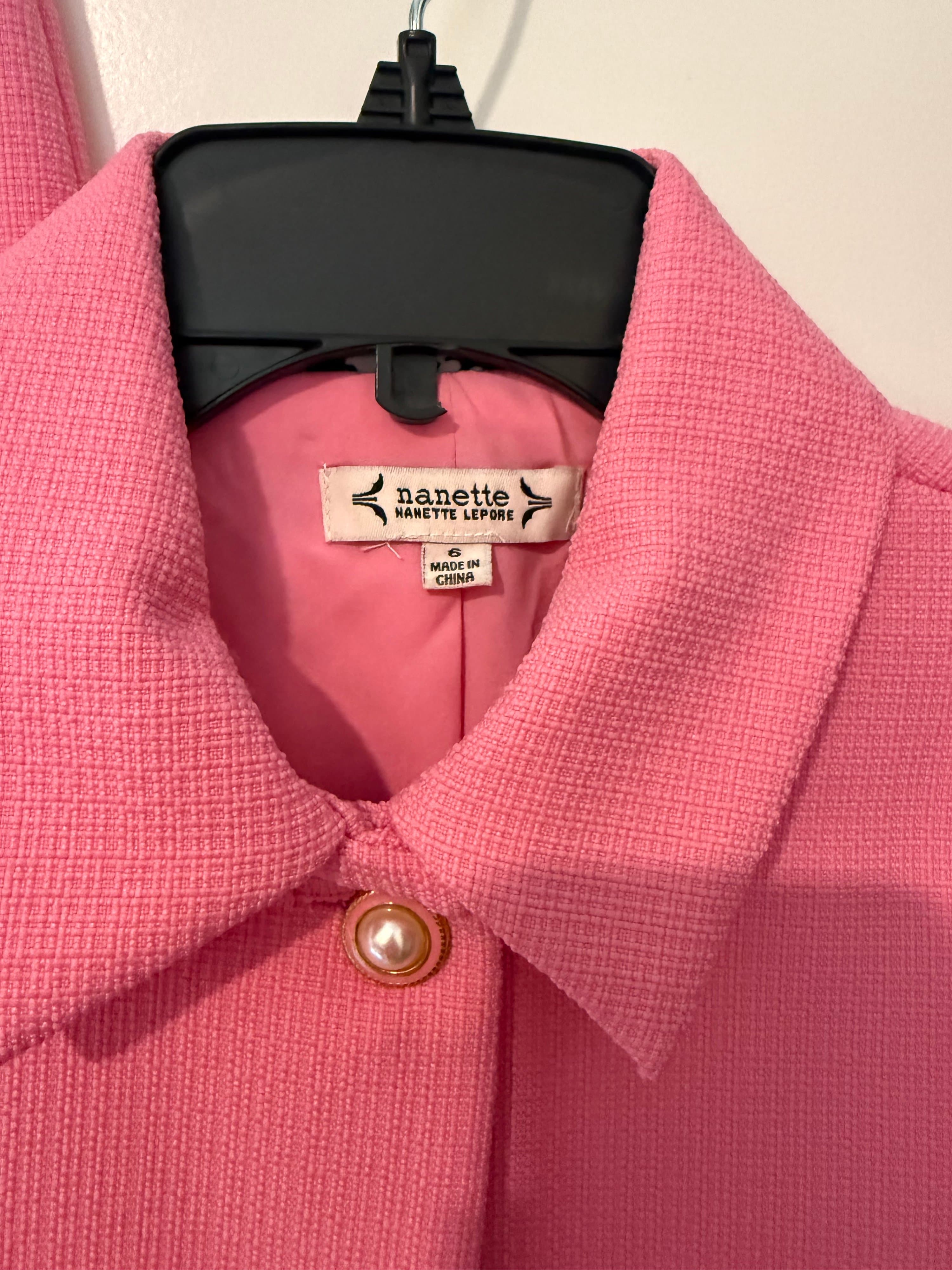 Nanette Lepore Pink Skirt Suit Set Size 6 - Thumbnail 3