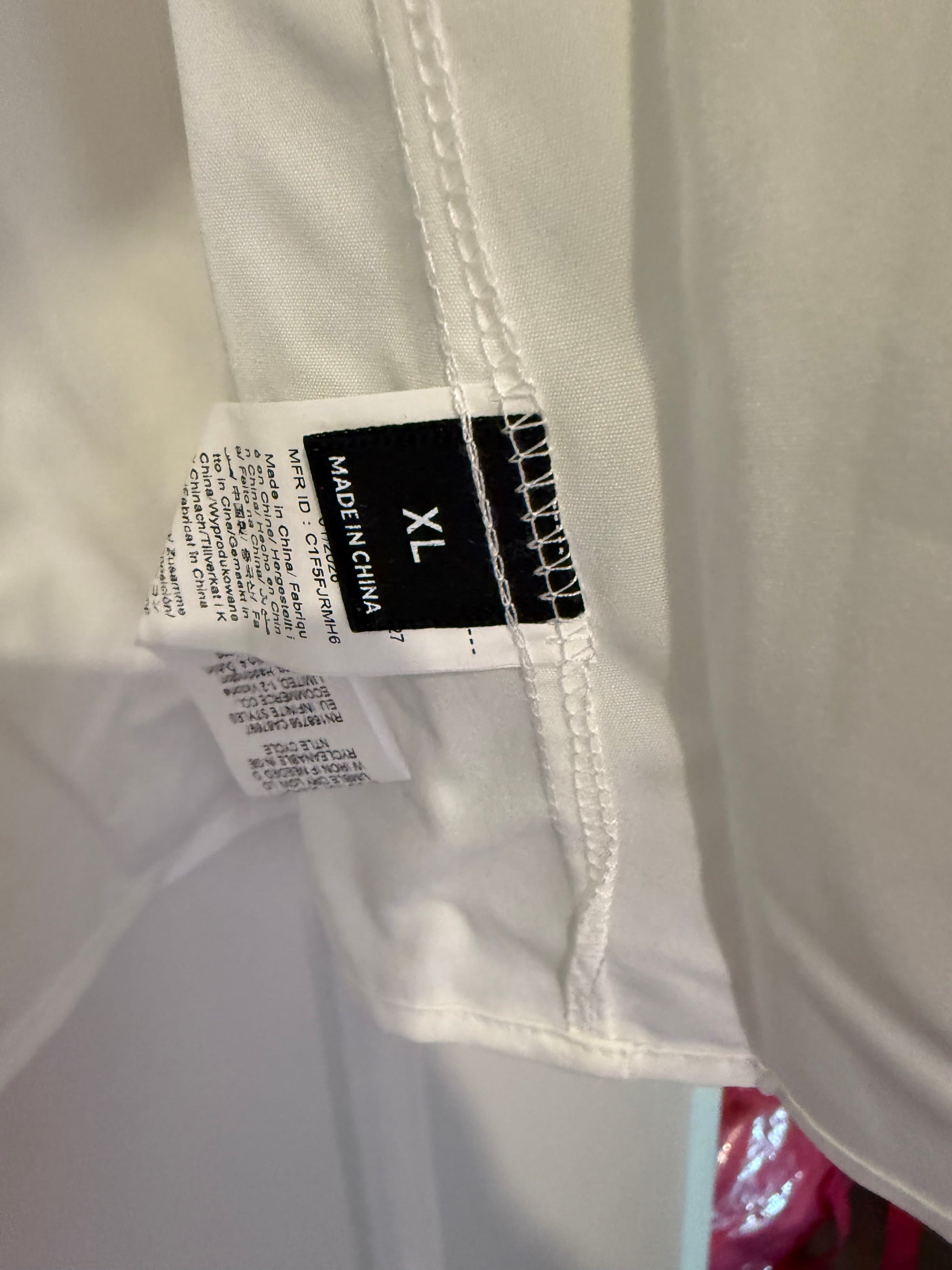 White Long Sleeve Button-Up Shirt XL - Thumbnail 2