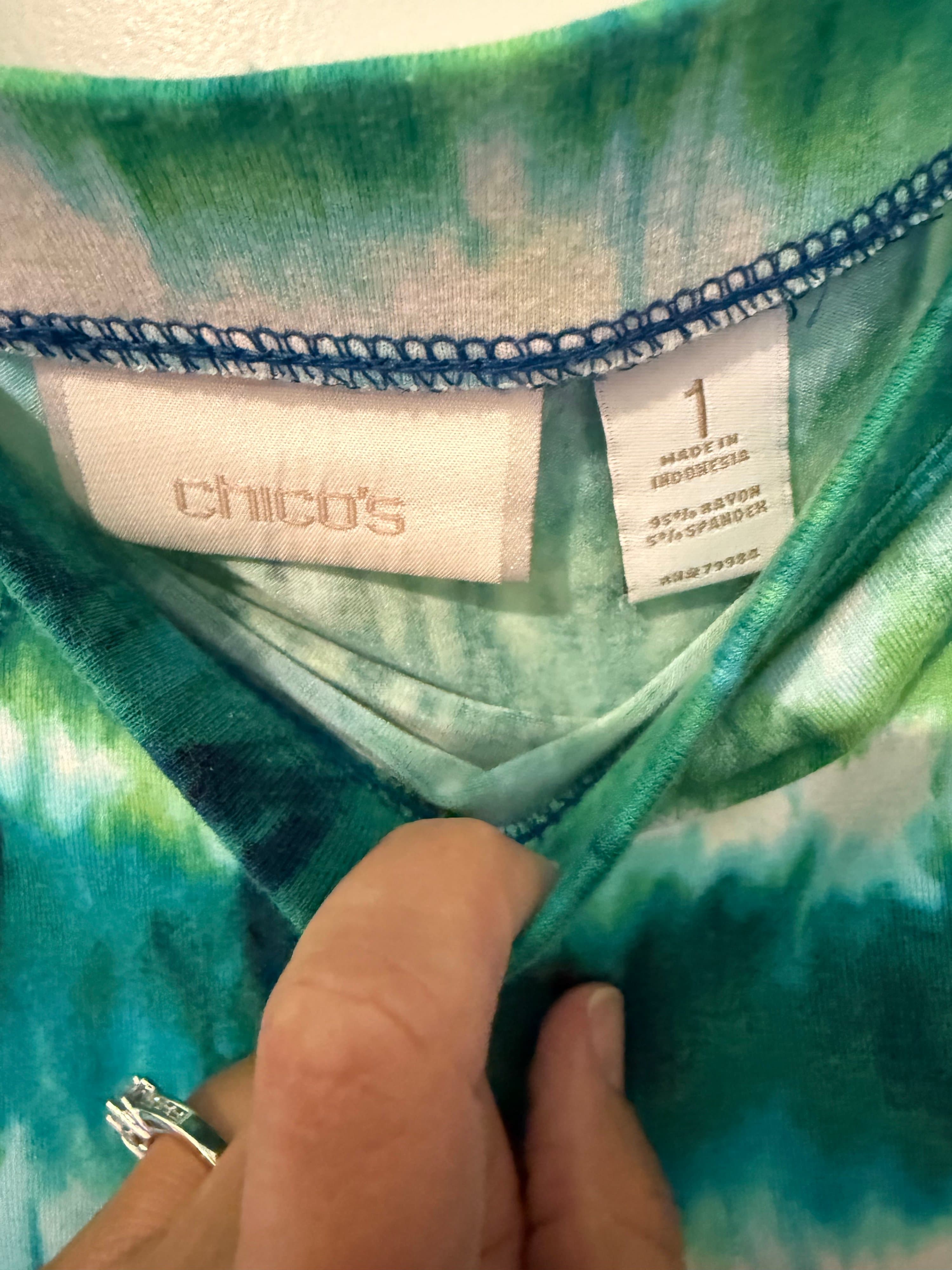 Chico's Tie-Dye Maxi Skirt Size 1 - Thumbnail 2