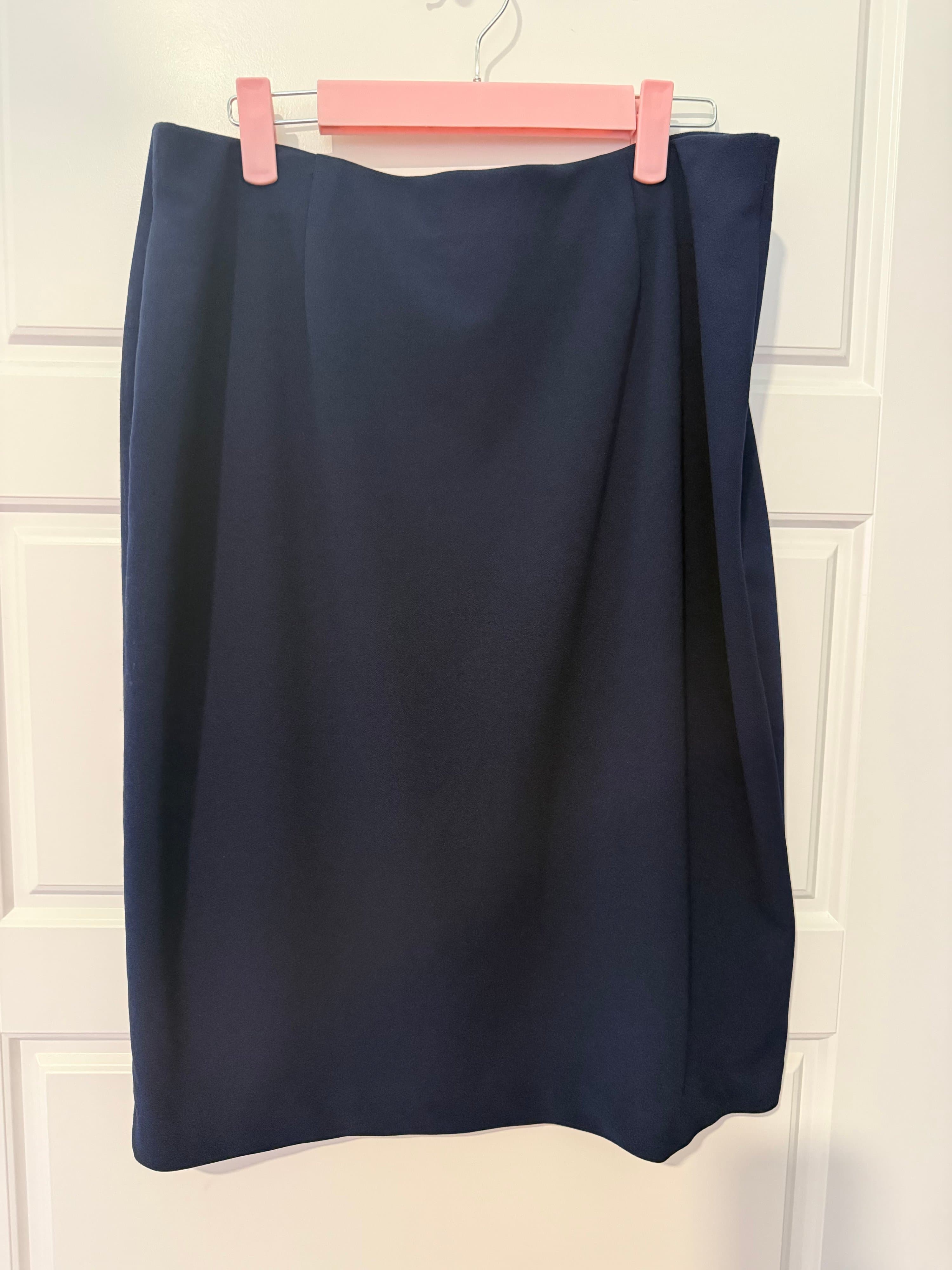 NYCC Navy Pencil Skirt Size L - Thumbnail 3