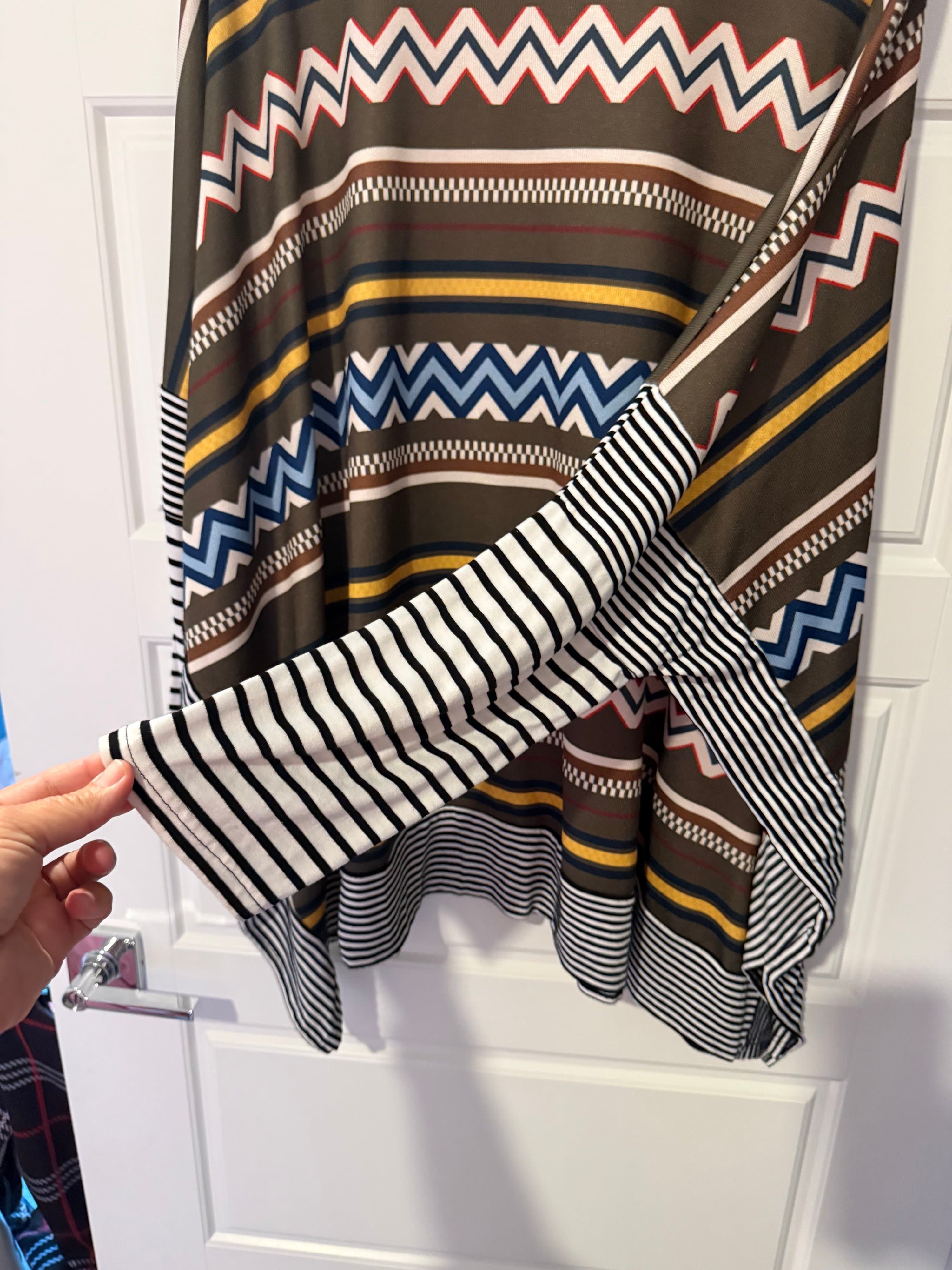 Southern Stitch XL Striped Poncho Top - Thumbnail 3