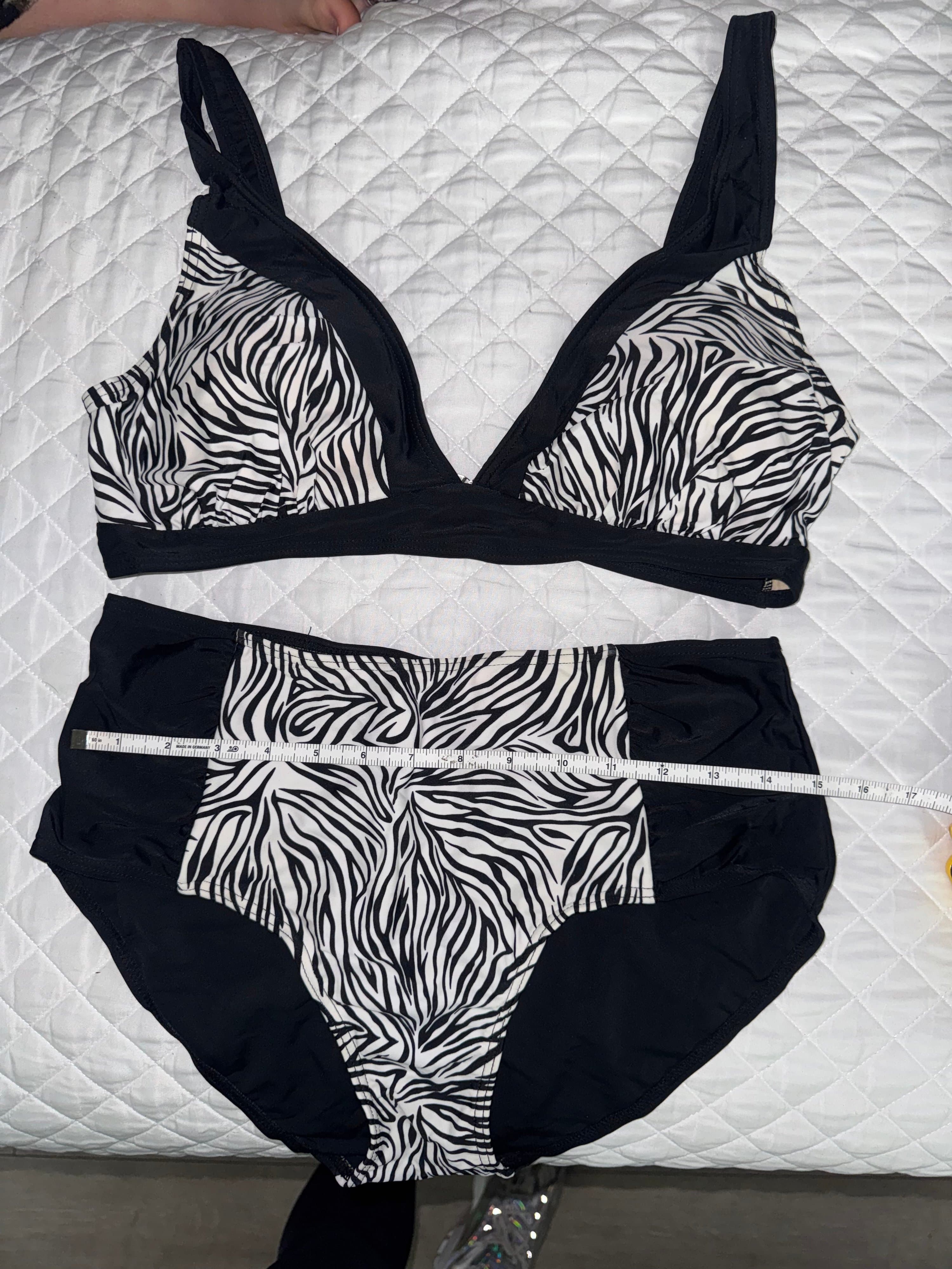Zebra Print Bikini Top with Padded Cups XL EXTRA Large - Thumbnail 11