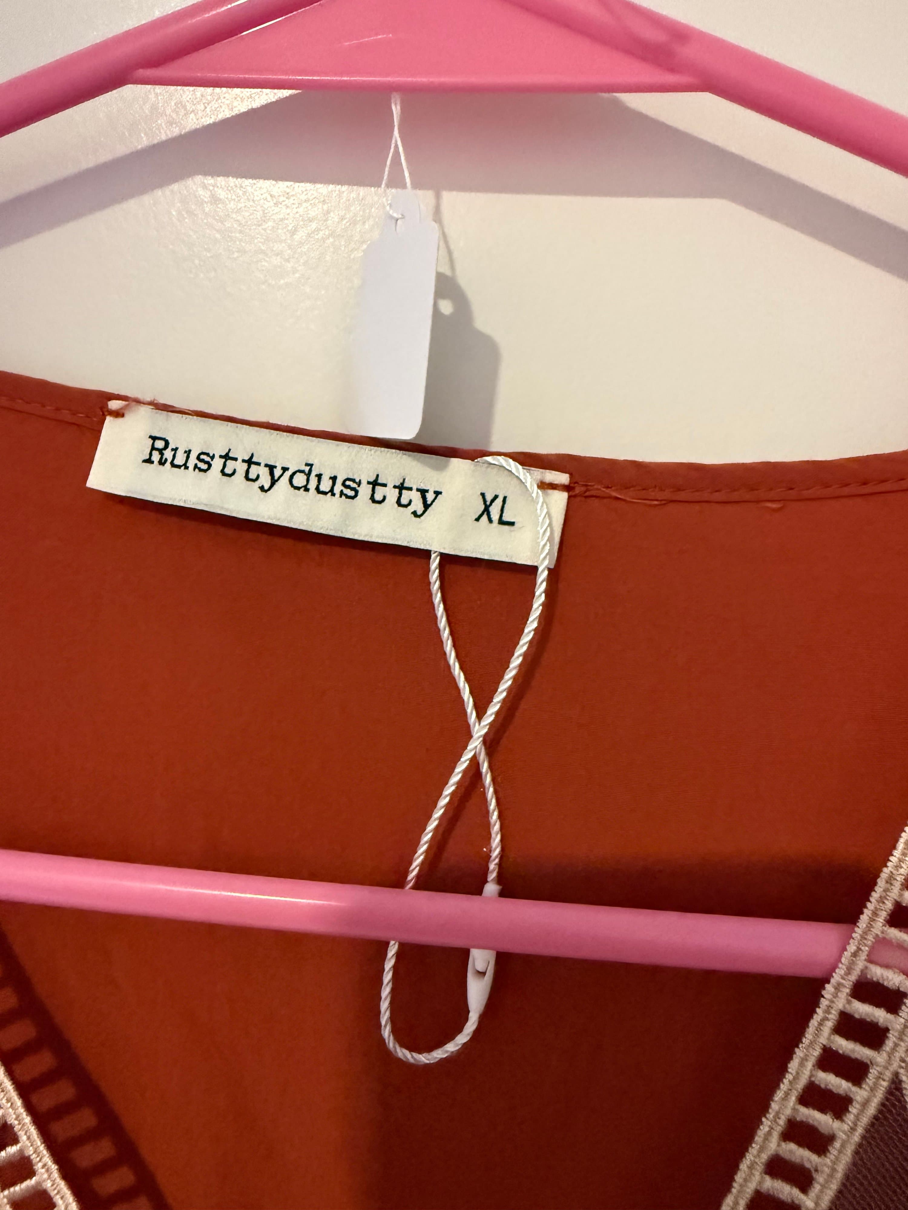 Rusttydustty XL Boho Embroidered Blouse - Thumbnail 2