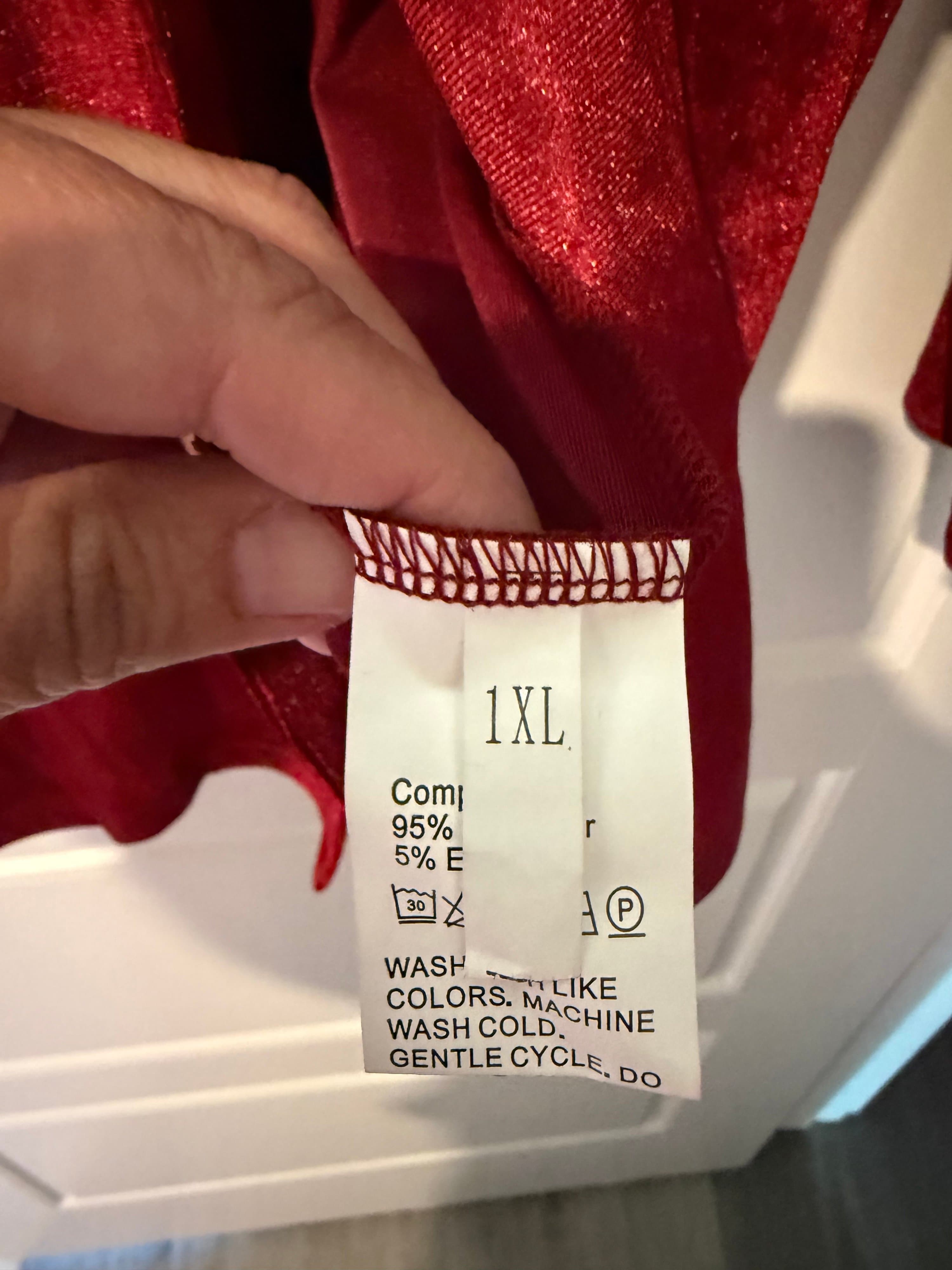 Red Velvet Blazer 1XL - Thumbnail 2