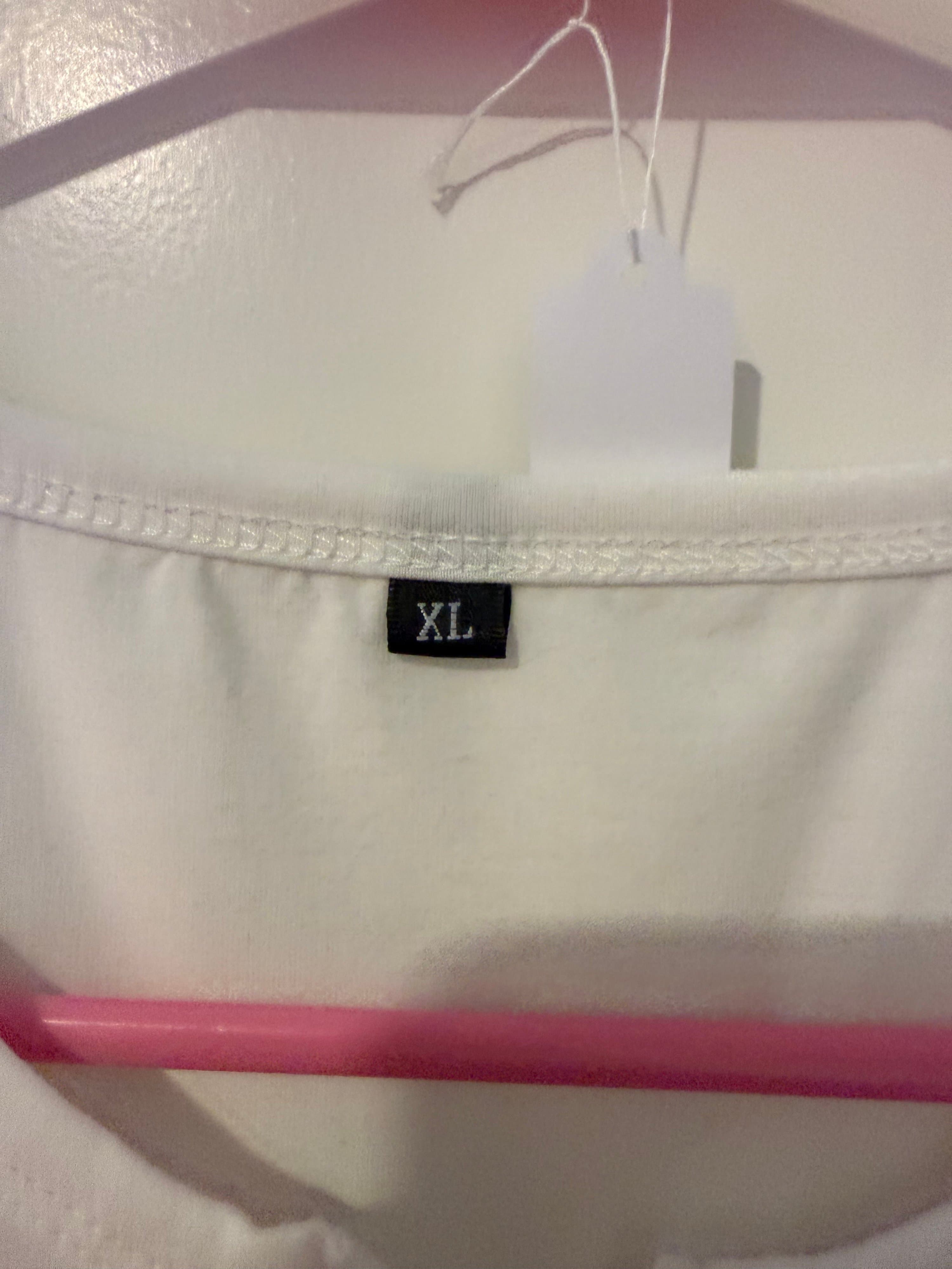 White Henley T-Shirt XL - Thumbnail 2