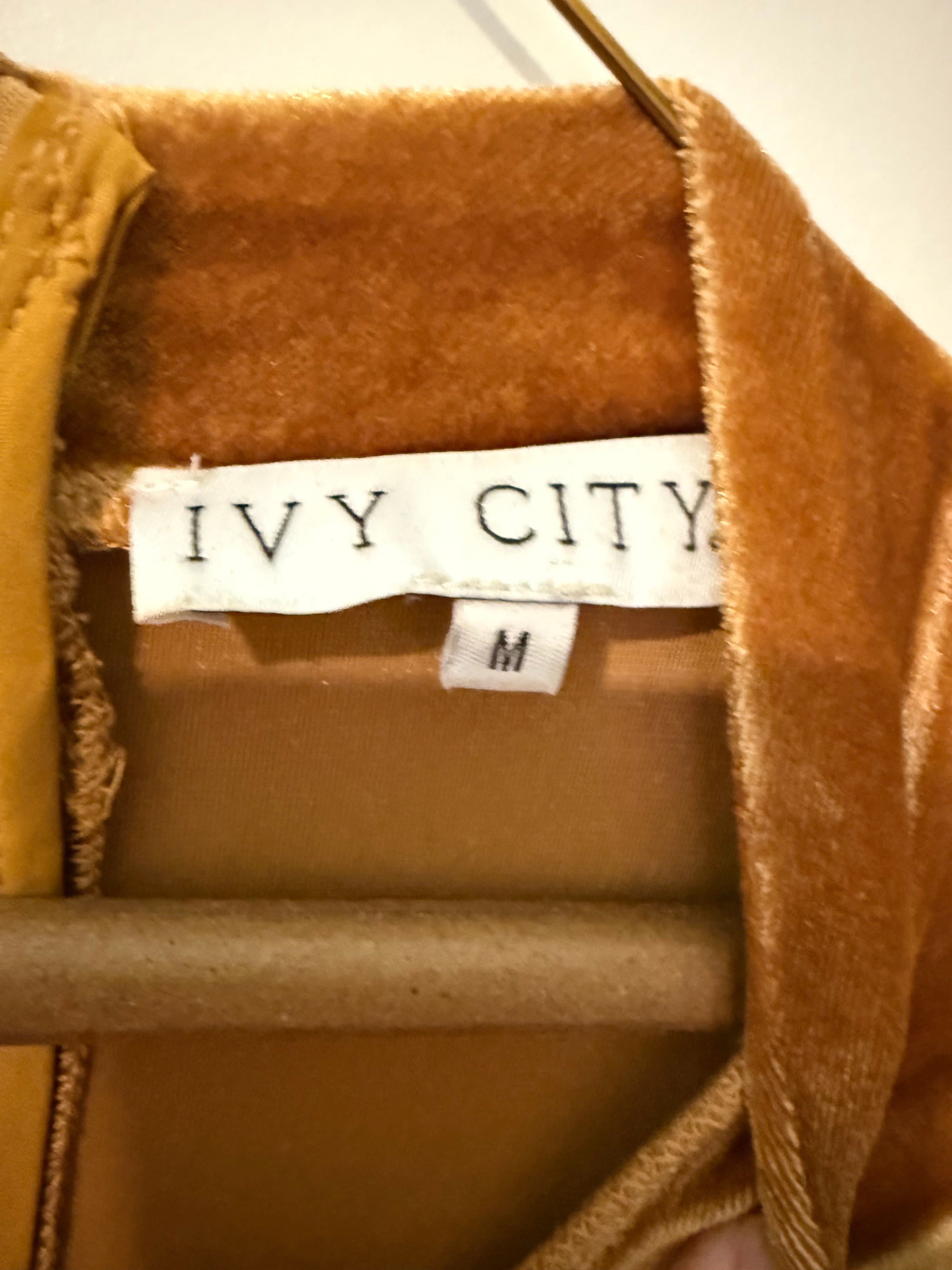 Ivy City Velvet Dress M Long Sleeve - Thumbnail 3