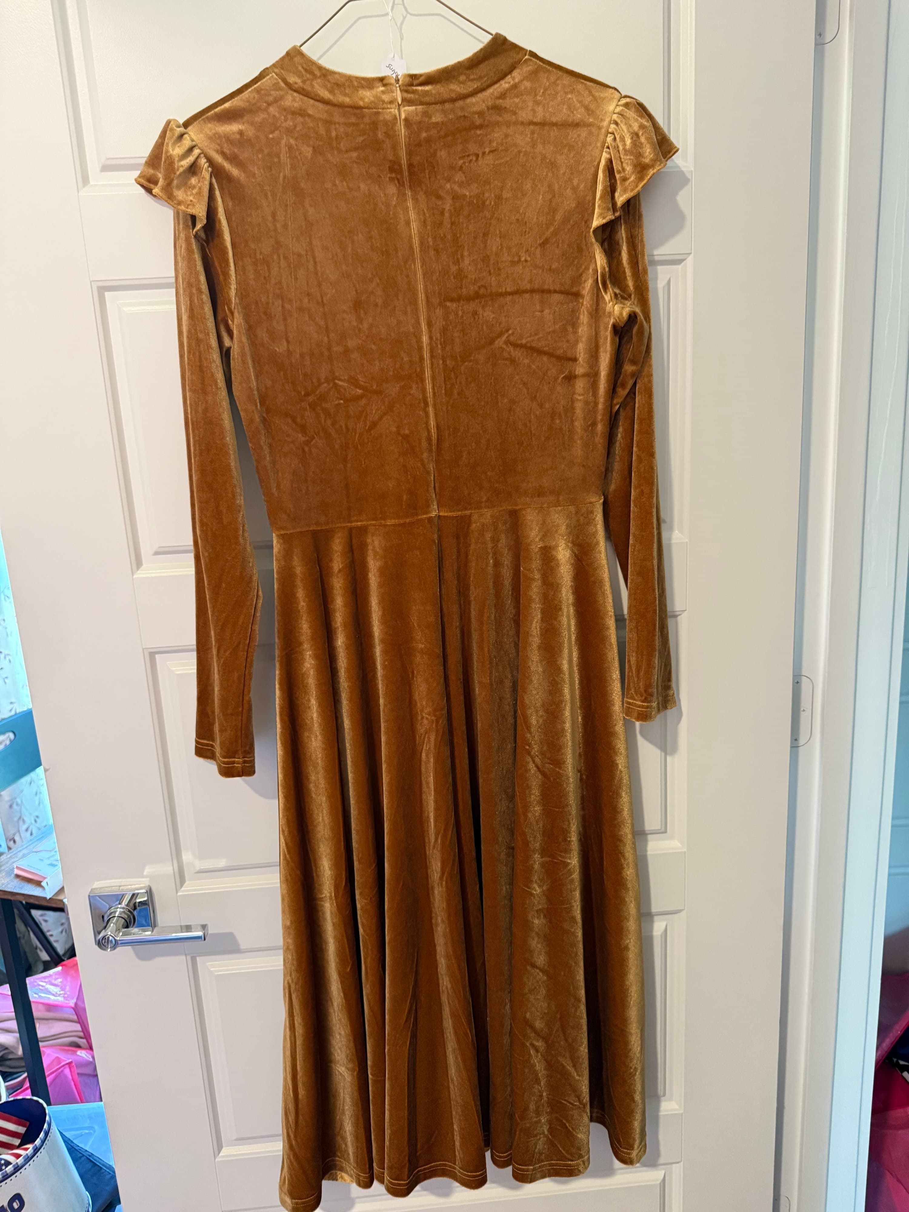 Ivy City Velvet Dress M Long Sleeve - Thumbnail 2