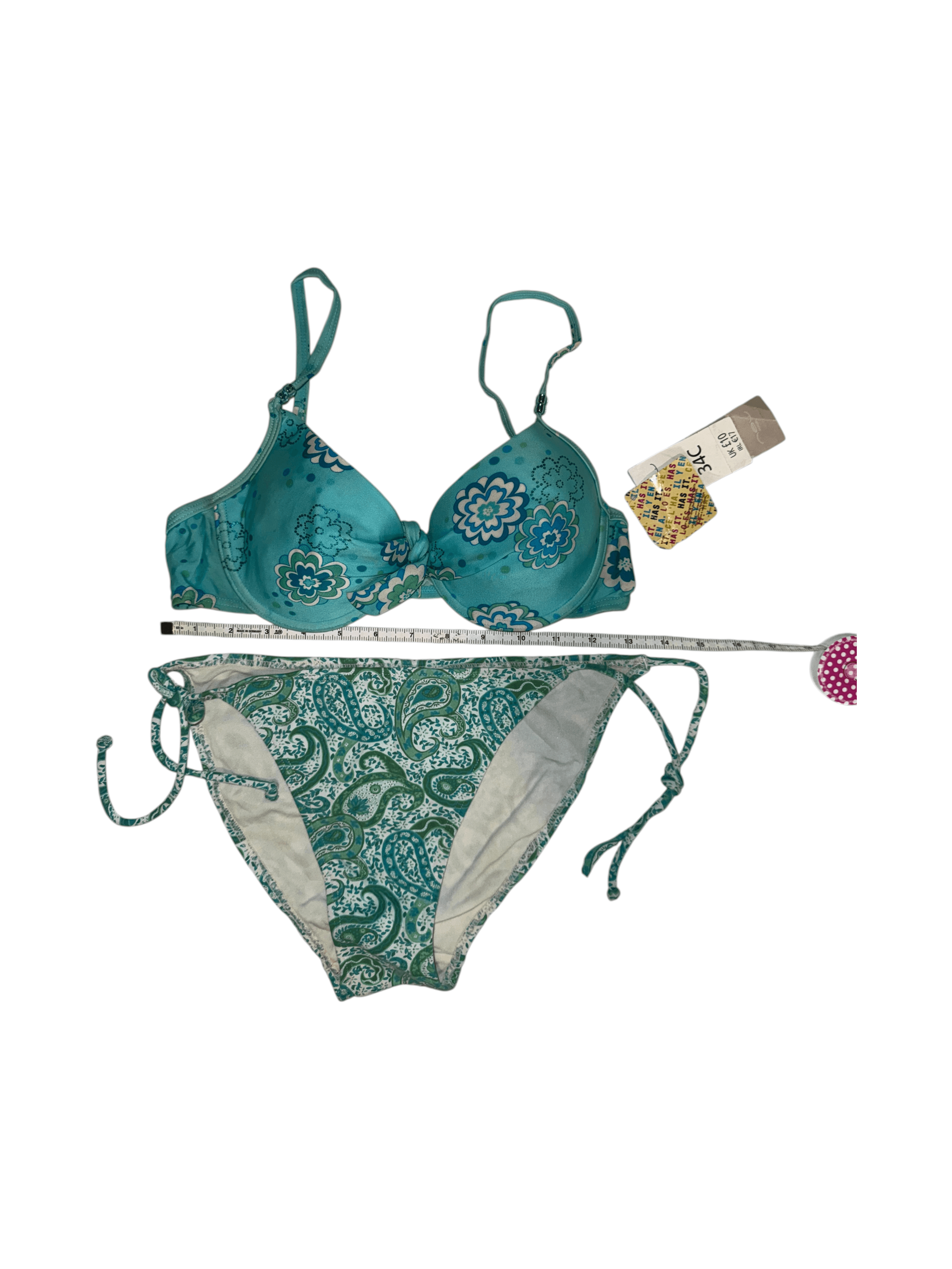 Floral Paisley Bikini Set Size 34C - Thumbnail 2