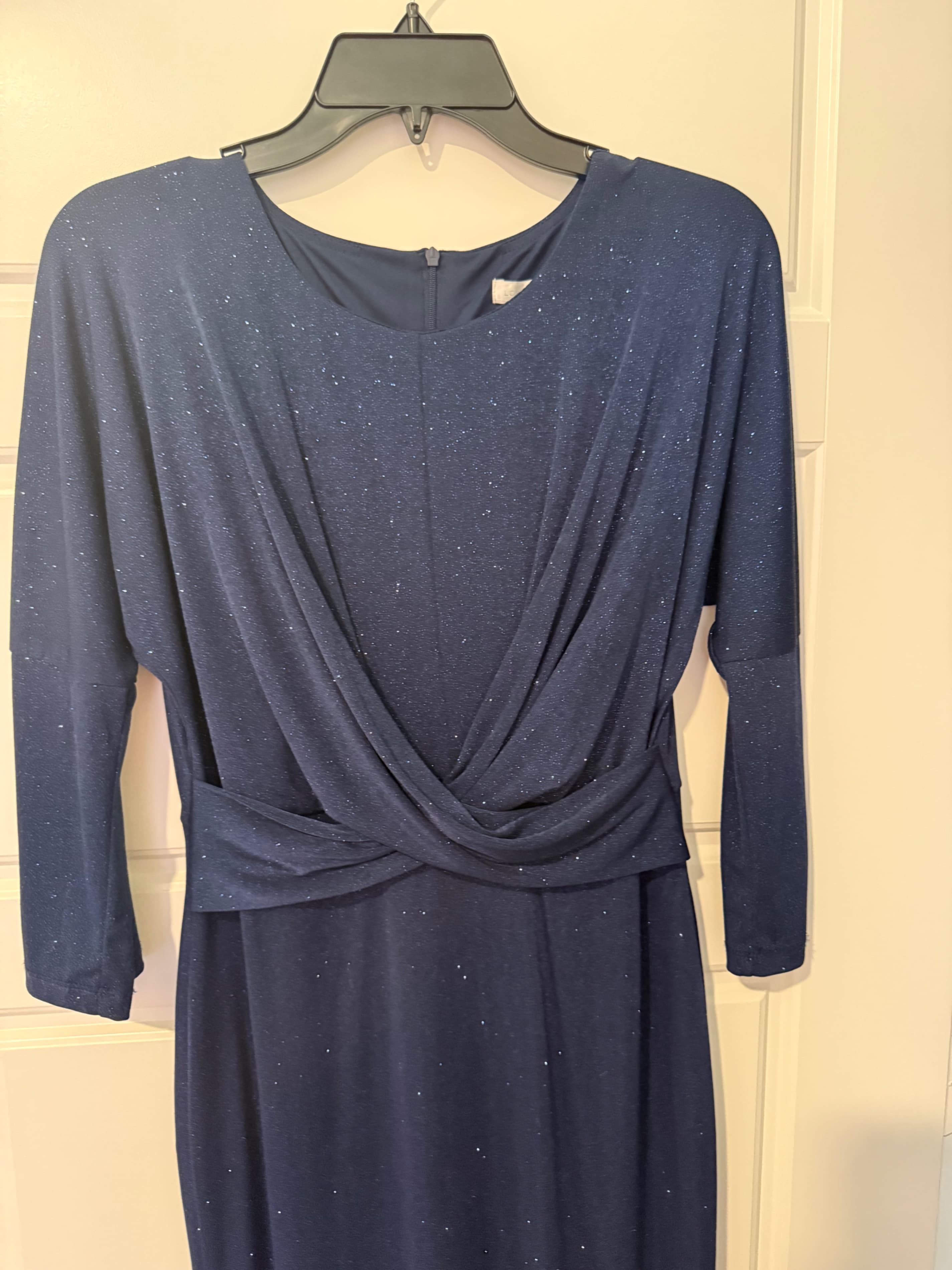 London Times Navy Glitter Dress Size US 6 - Thumbnail 3