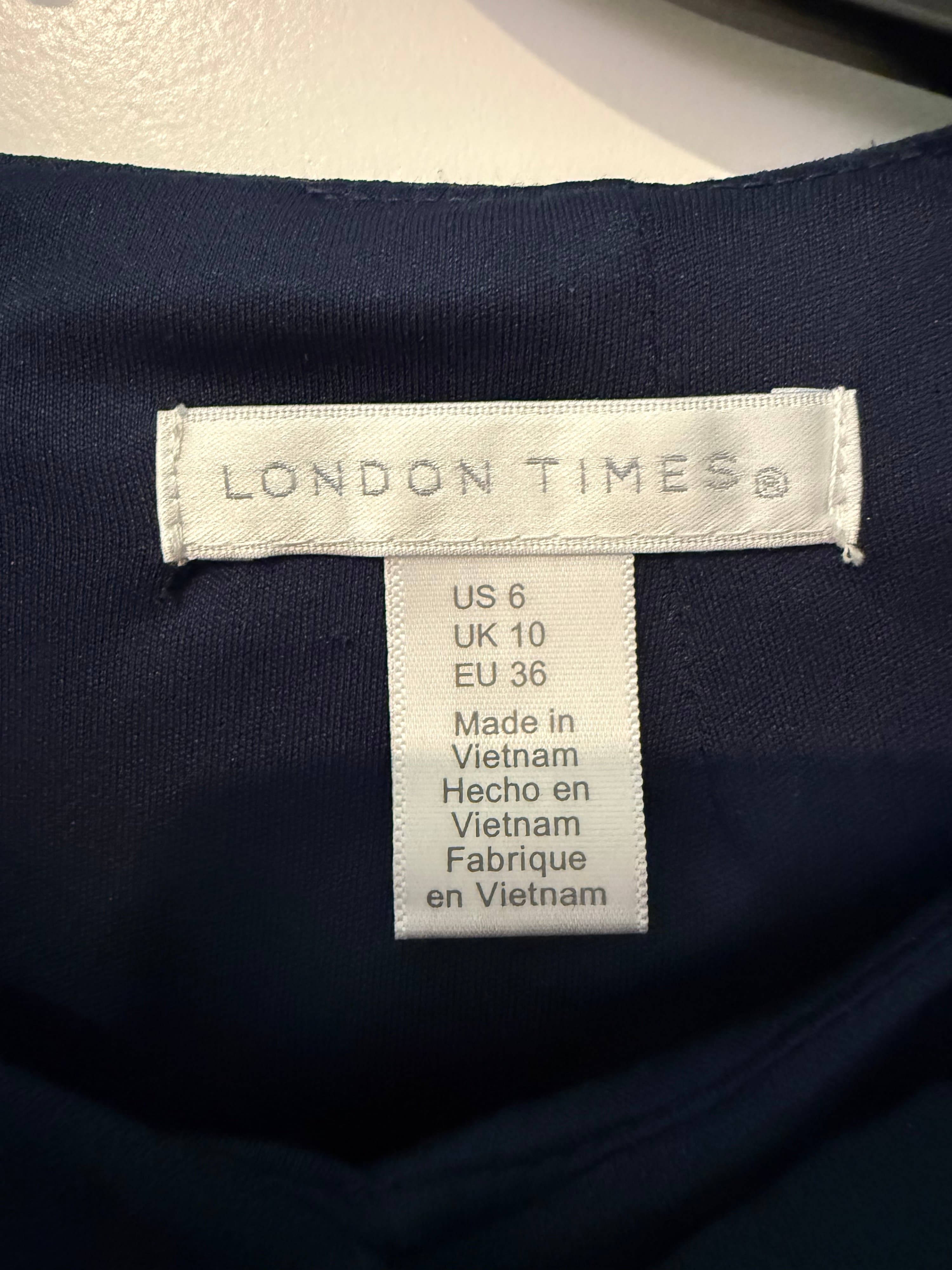 London Times Navy Dress Size 6 - Thumbnail 2