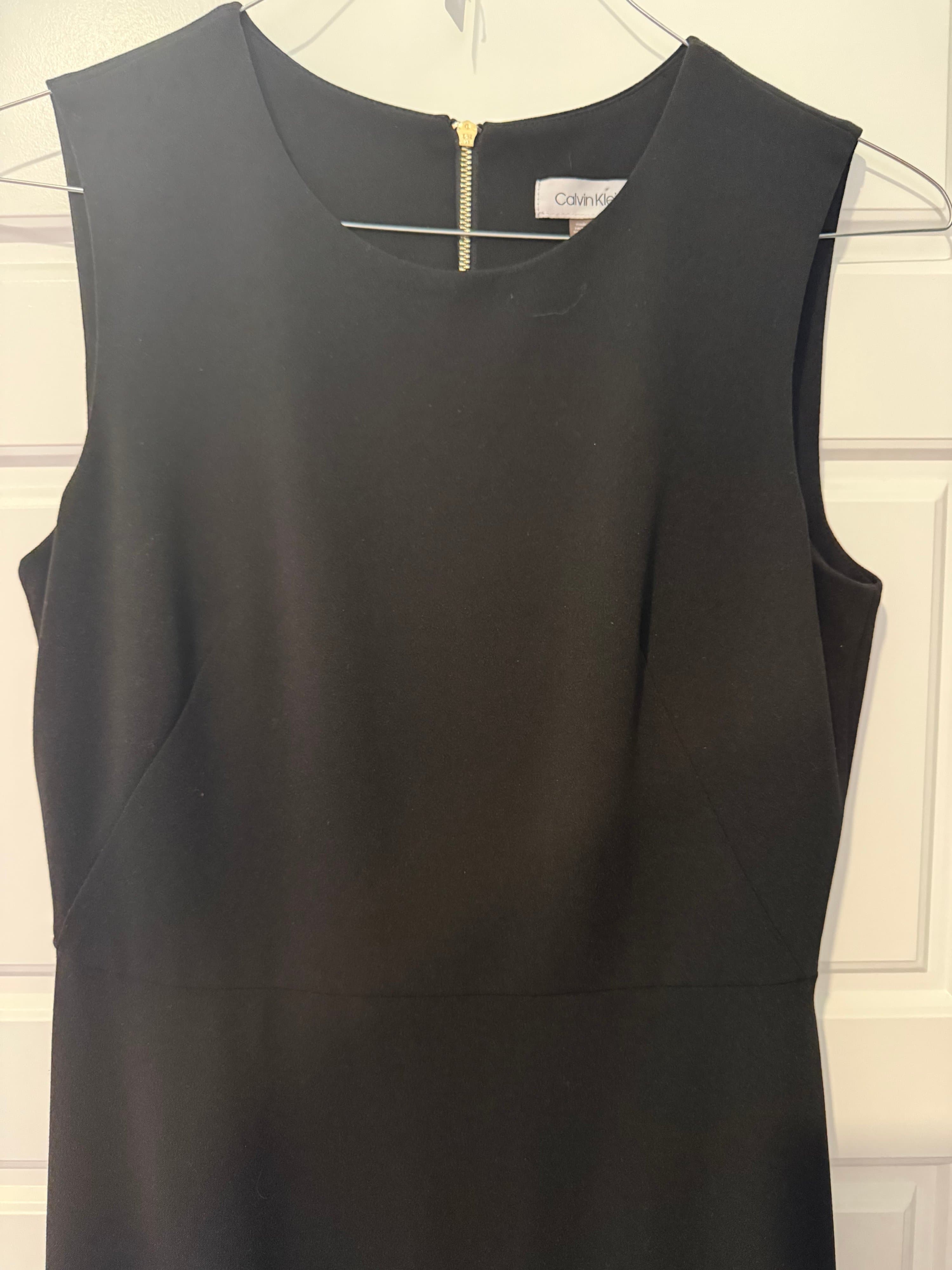 Calvin Klein Black Sleeveless Dress with Asymmetrical Hem - Thumbnail 2