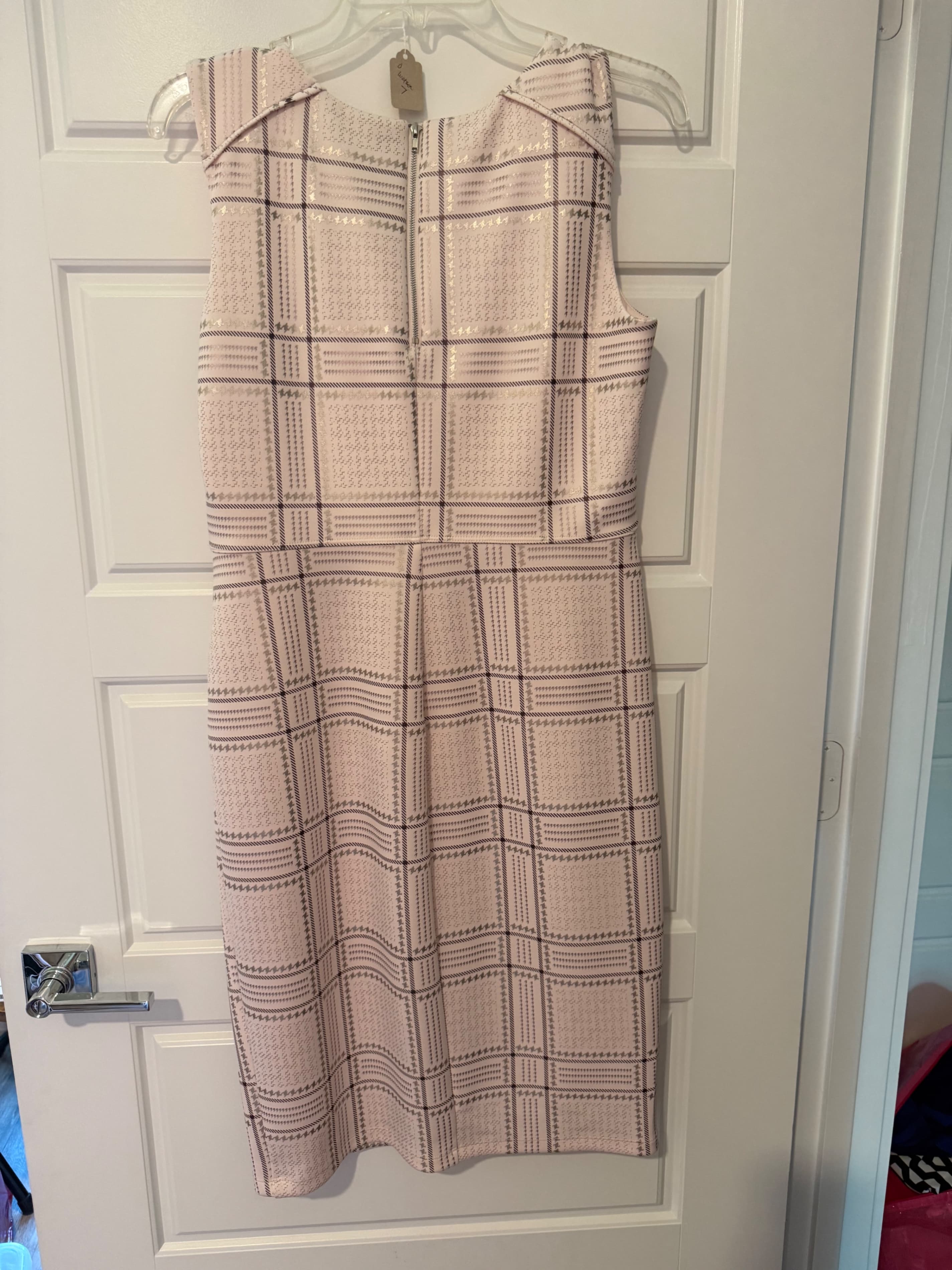 Enfocus Studio Pink Plaid Sleeveless Dress Size 10 - Thumbnail 3