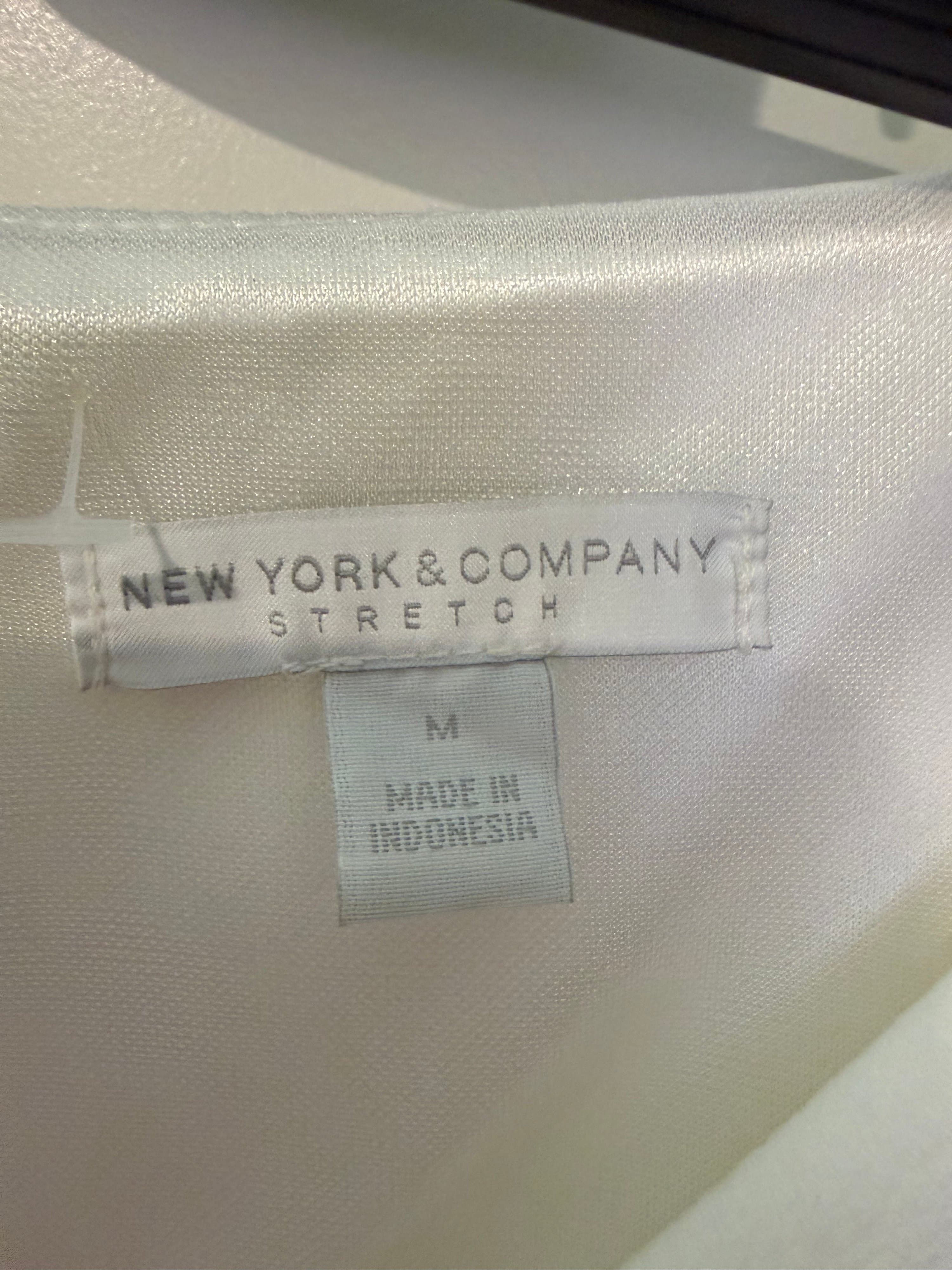 New York & Company White Stretch Dress Size M - Thumbnail 2