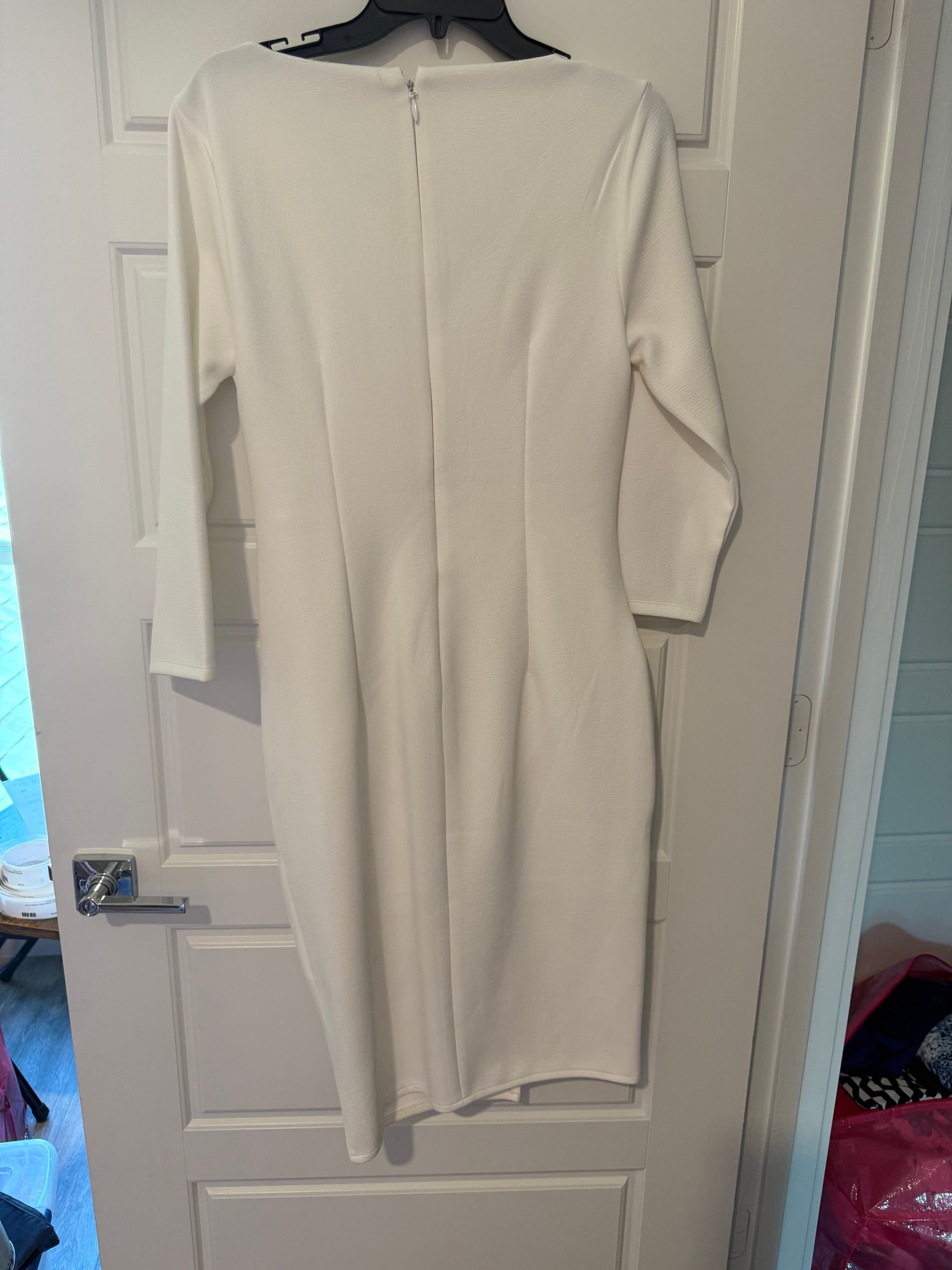 New York & Company White Stretch Dress Size M - Thumbnail 3