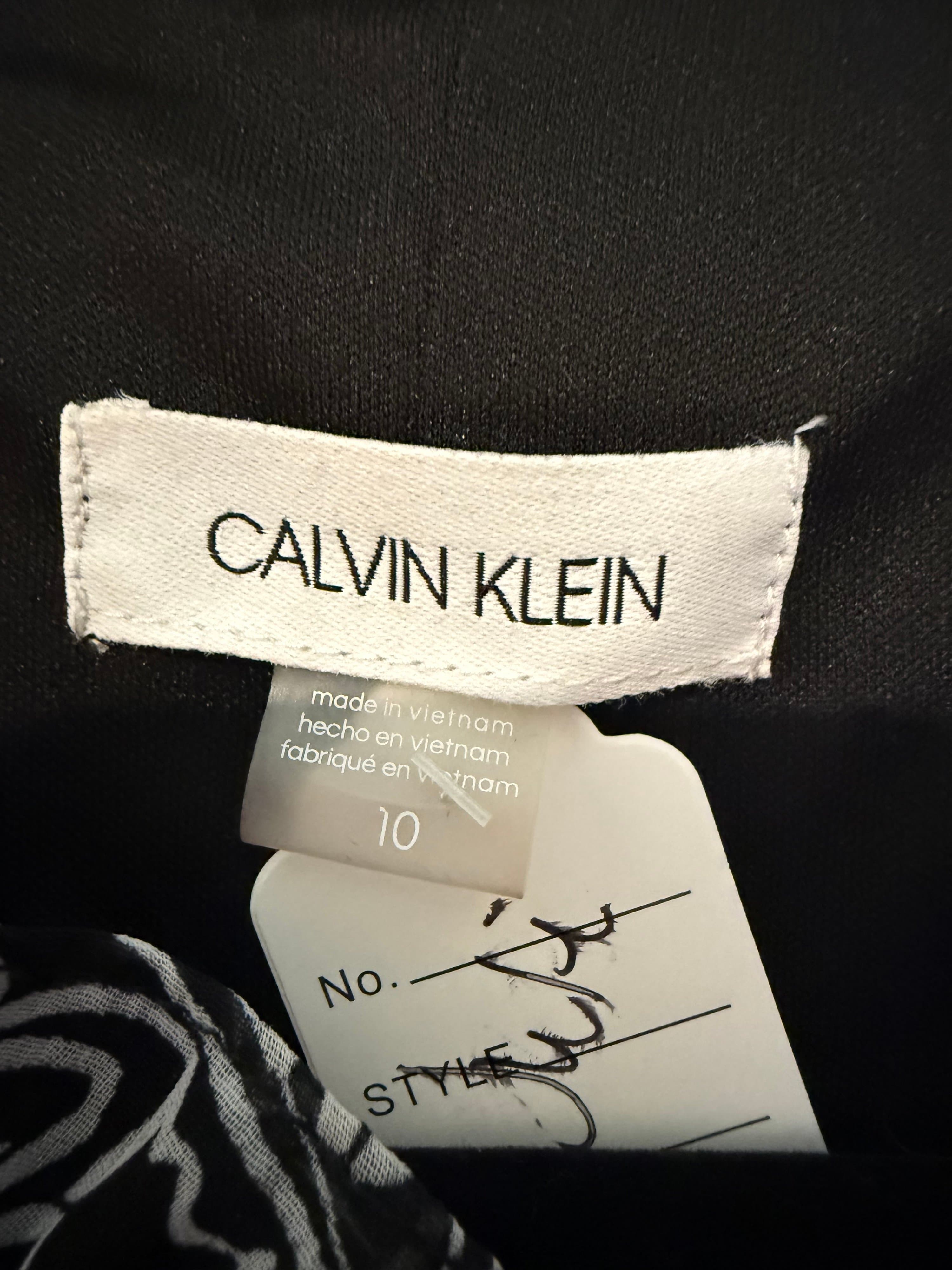 Calvin Klein Black Paisley Dress Size 10 - Thumbnail 2