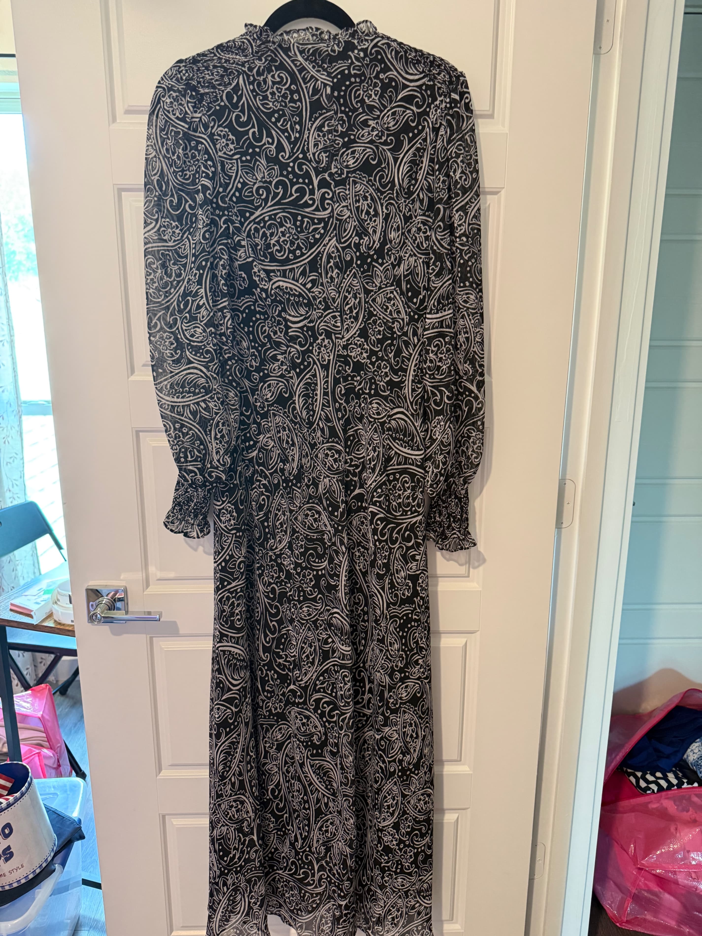 Calvin Klein Black Paisley Dress Size 10