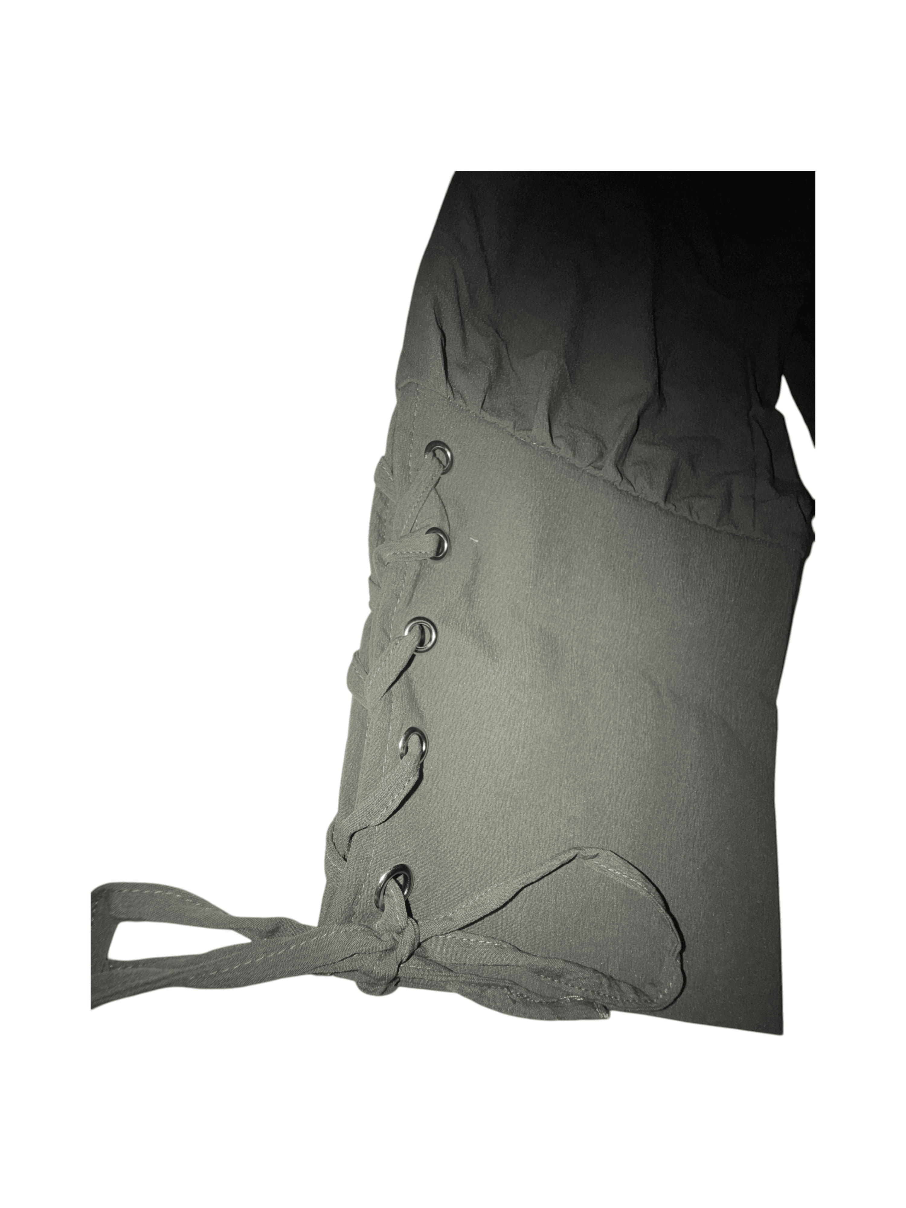 Olive Green Lace-Up Pants Size 12 - Thumbnail 5