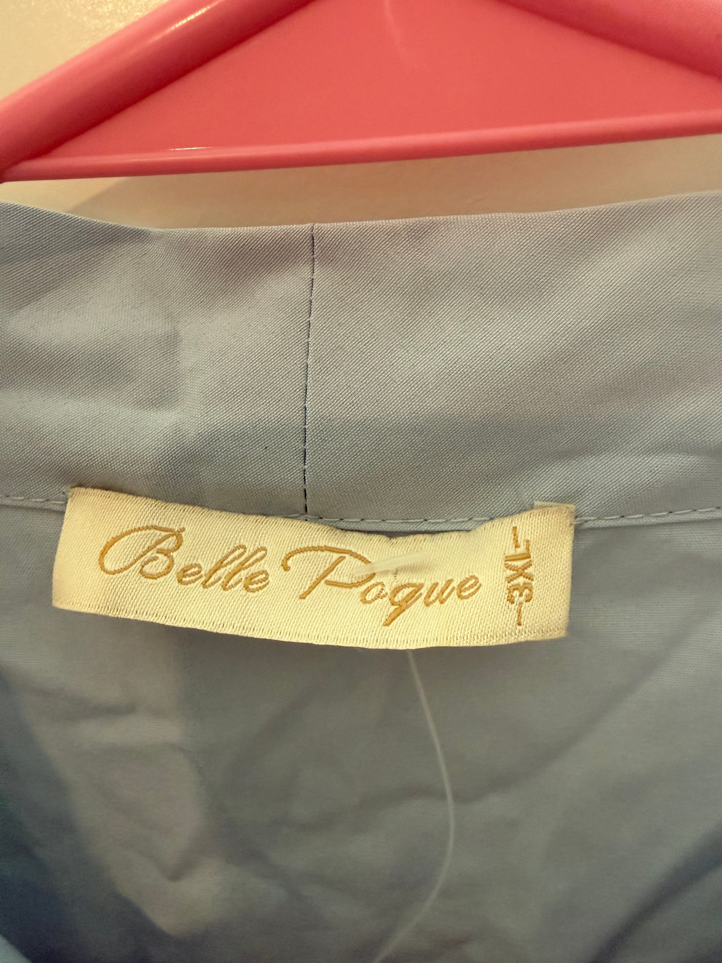 Belle Poque Light Blue Short Sleeve Blouse Size 3XL - Thumbnail 2