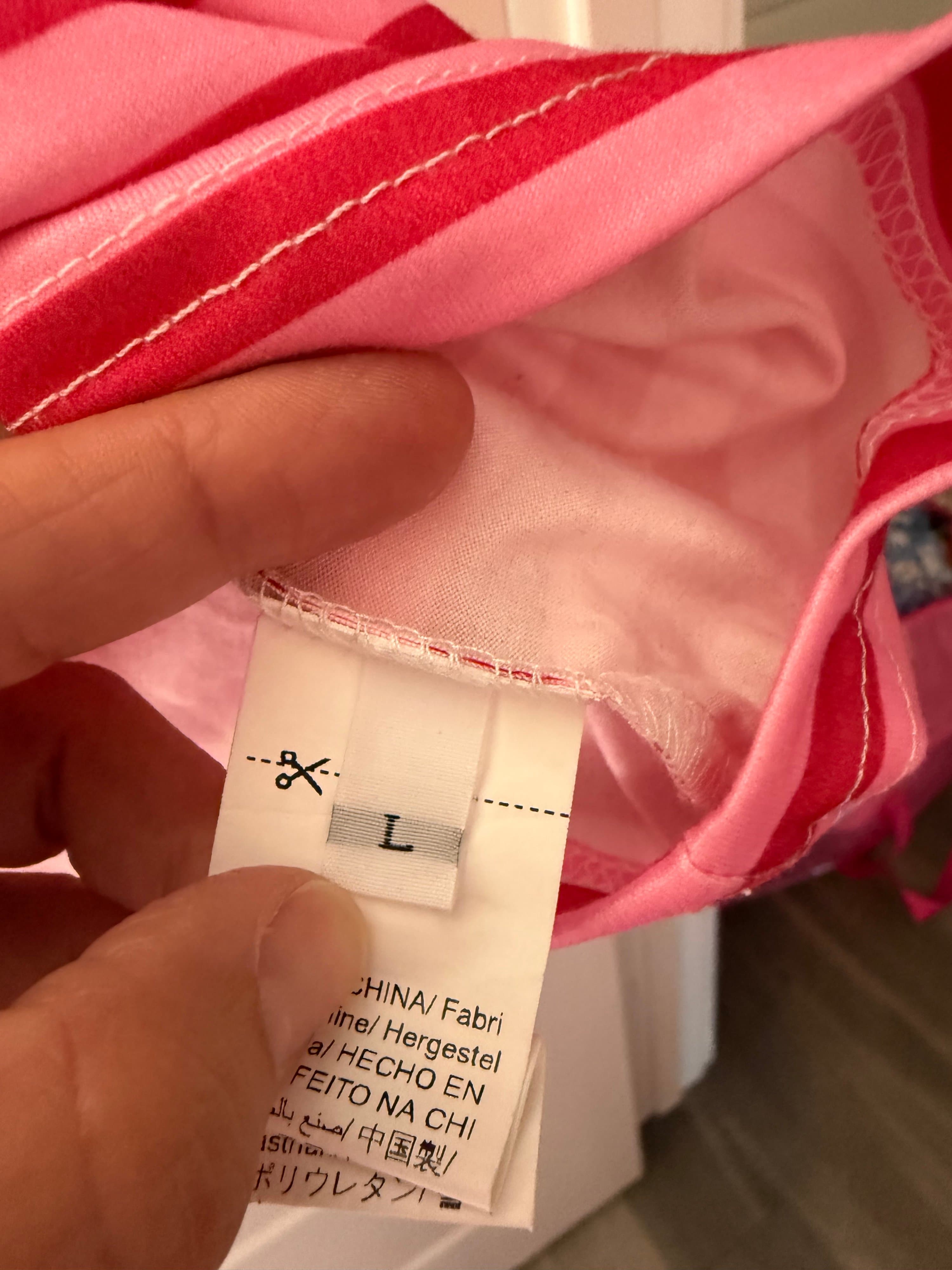 Pink Striped T-Shirt Size L - Thumbnail 2