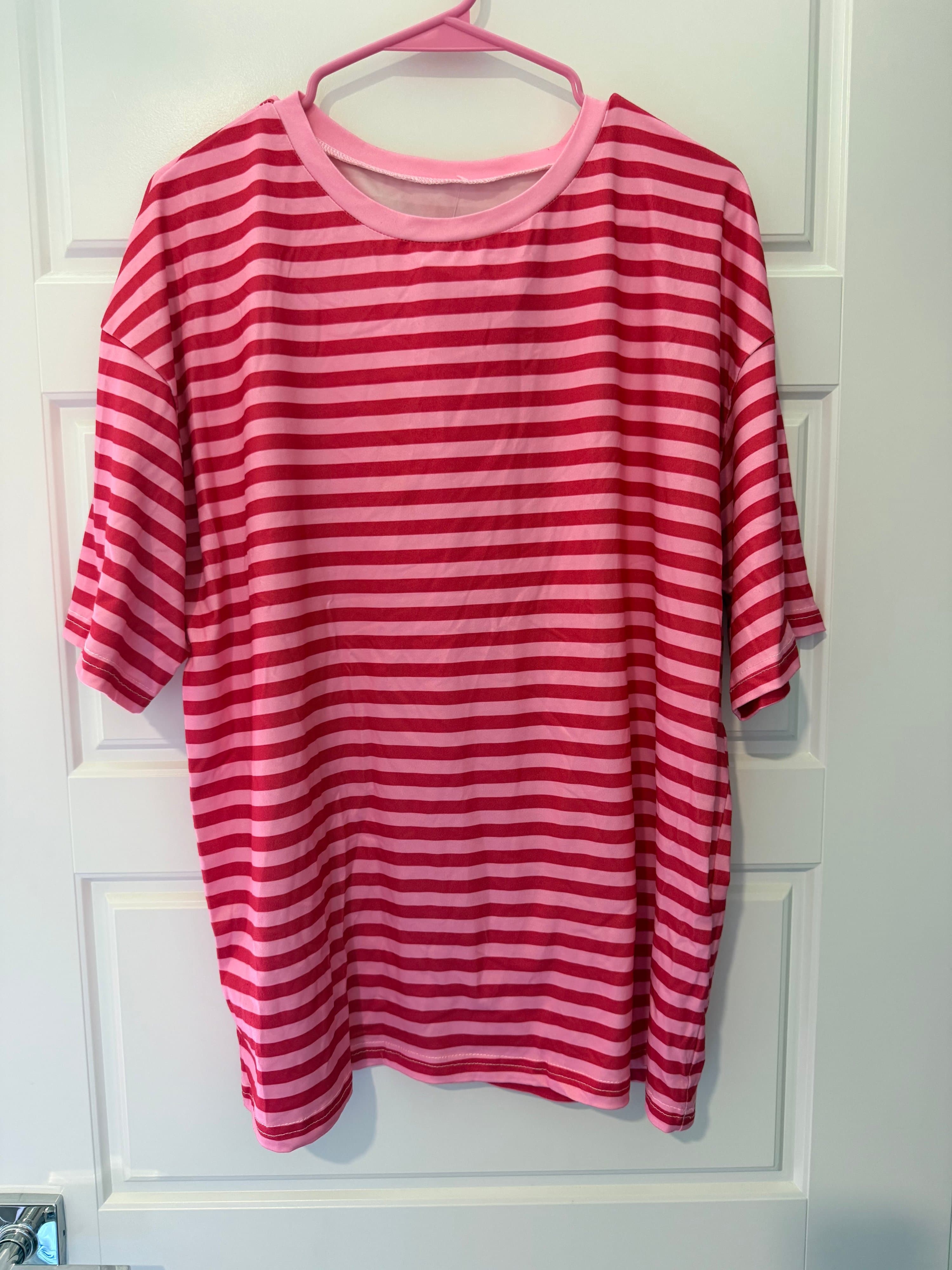 Pink Striped T-Shirt Size L