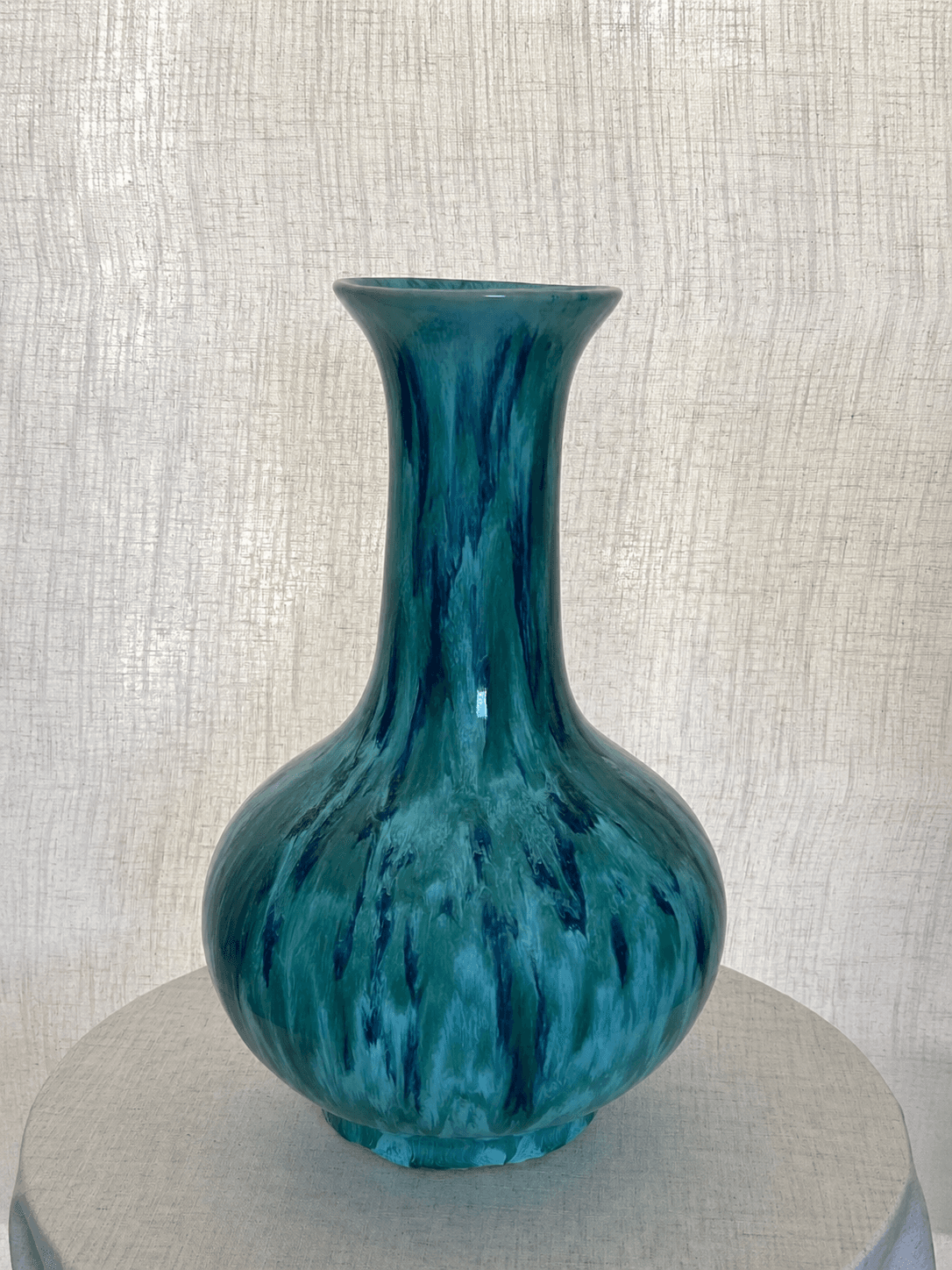 Vintage Blue Green Ceramic Vase
