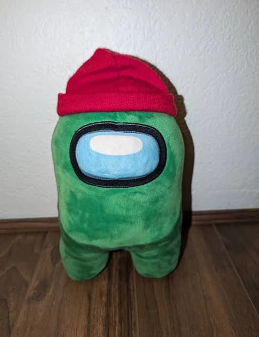Among Us  Green Crewmate Plush (With Red Beanie Hat) - Thumbnail 4