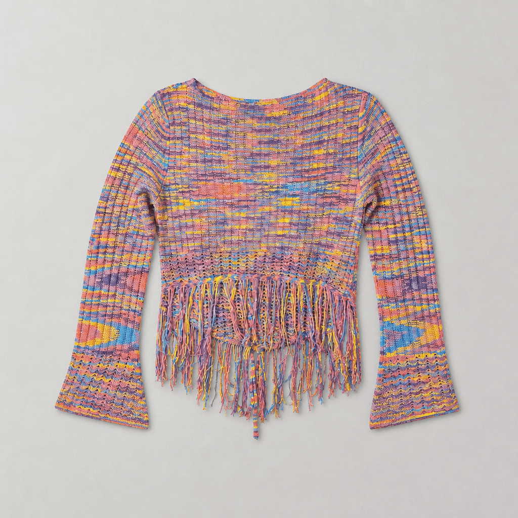 Fate Multicolor Fringe Sweater Size M - Thumbnail 2
