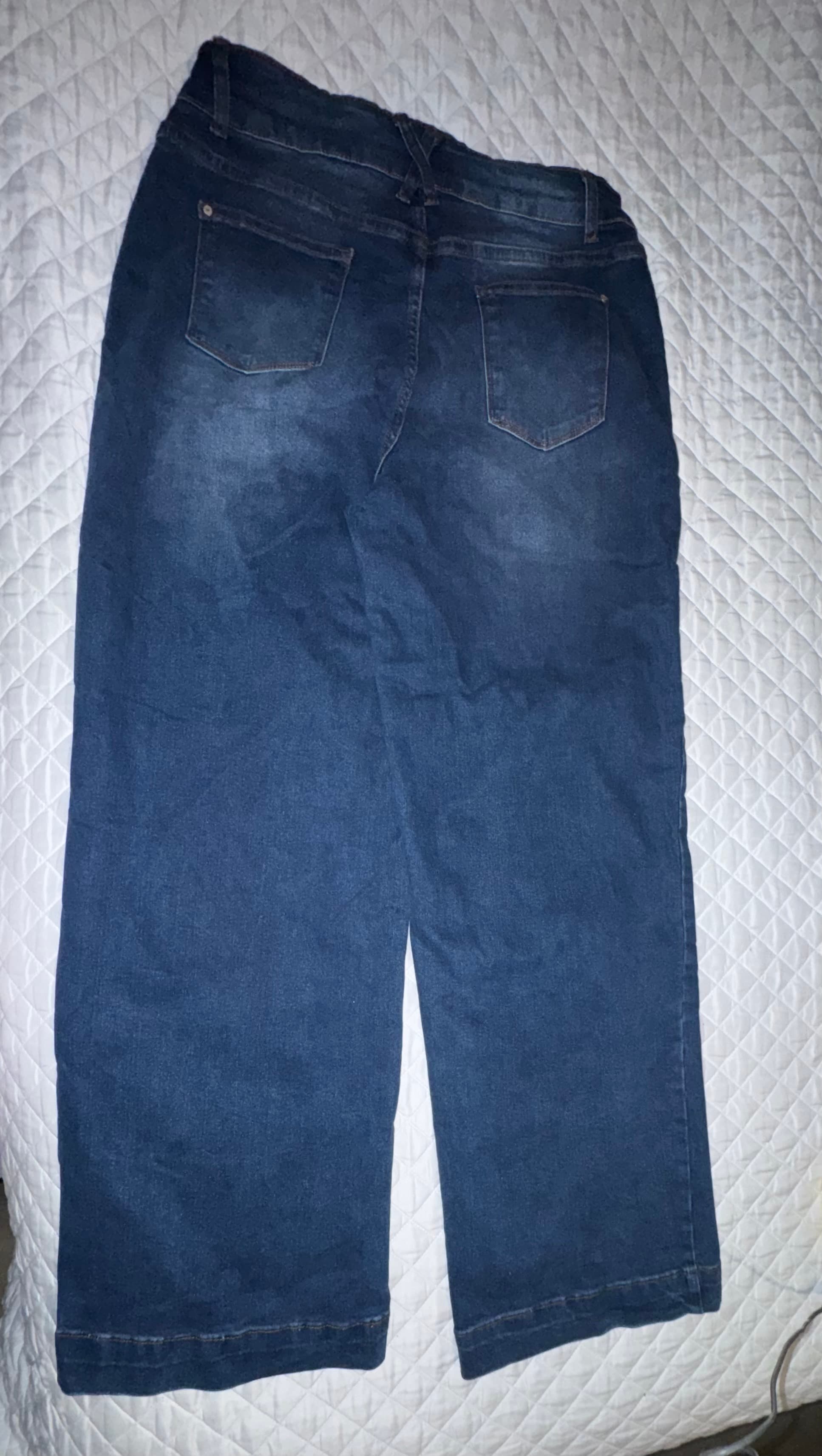 Wide Leg Blue Jeans Size 14 - Thumbnail 3