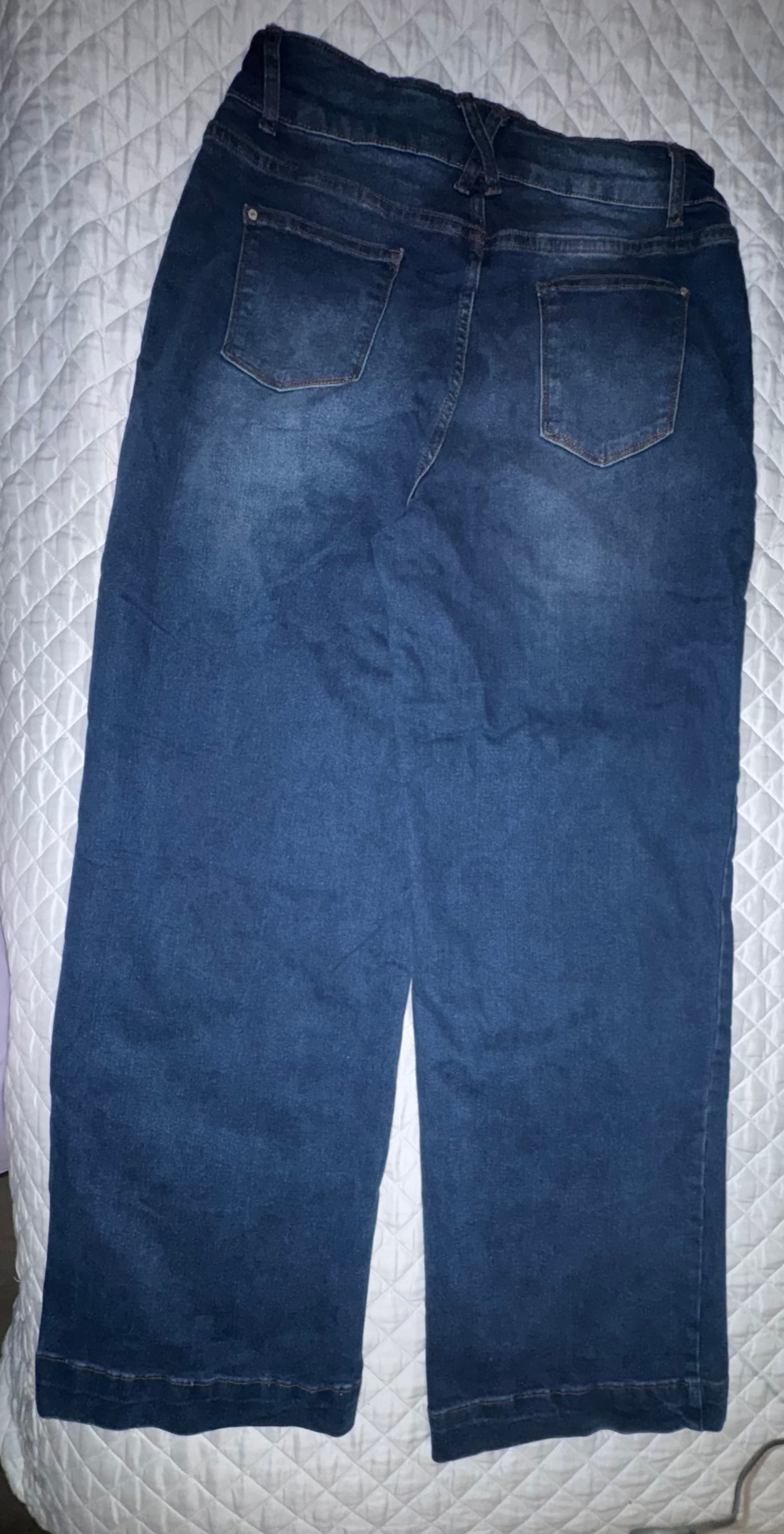 Wide Leg Blue Jeans Size 14 - Thumbnail 4
