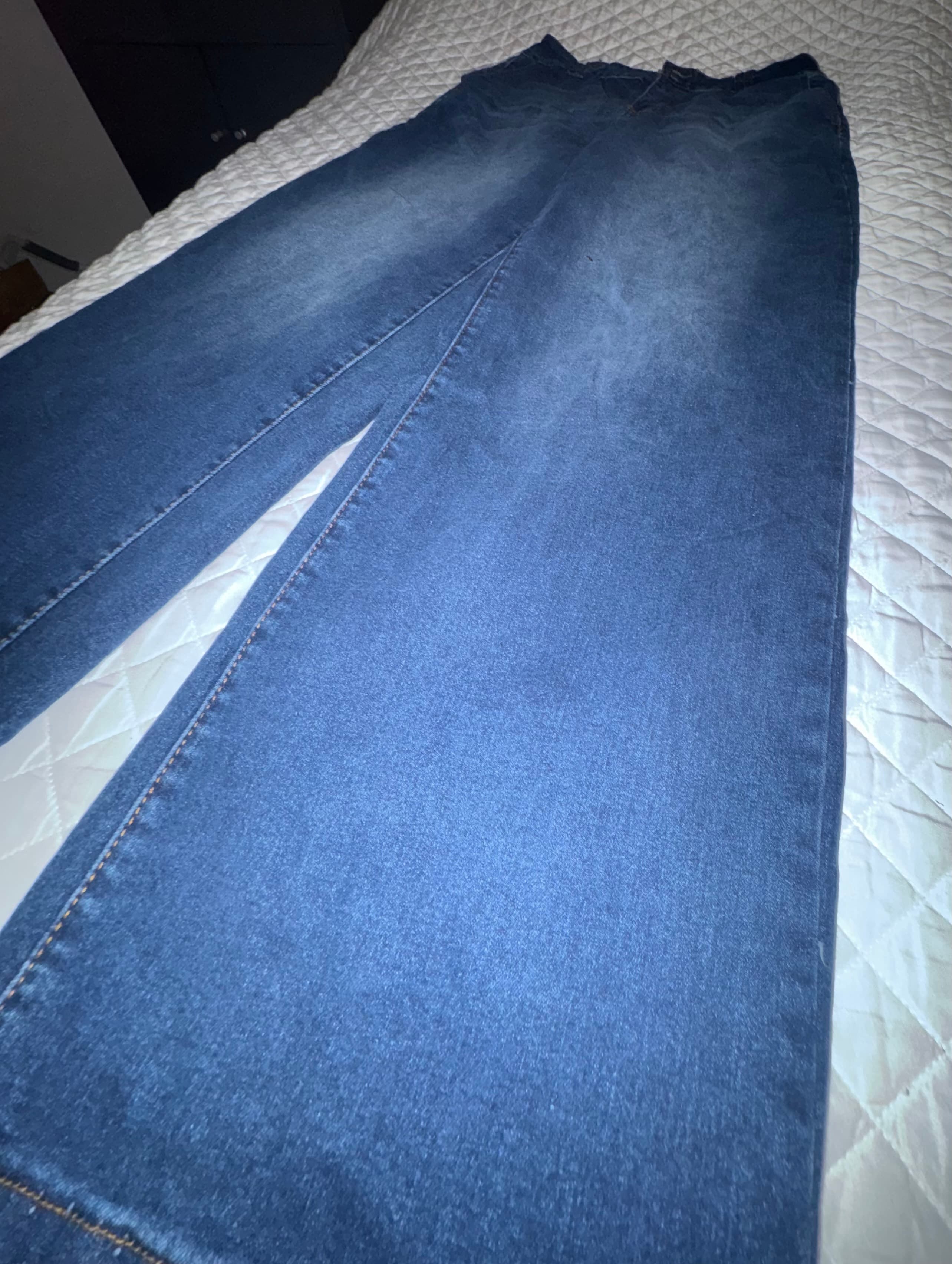 Wide Leg Blue Jeans Size 14 - Thumbnail 5
